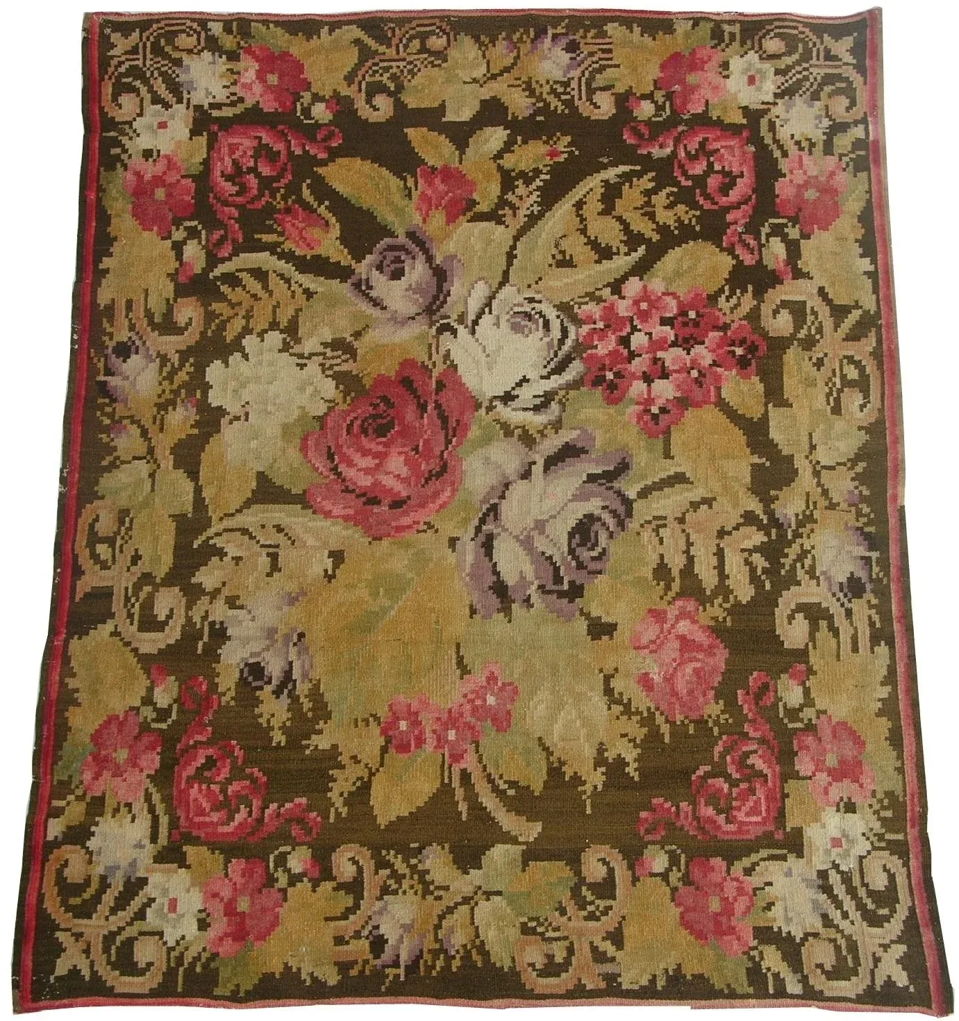 Mid 18th Century Antique Bessarabian Floral Rug