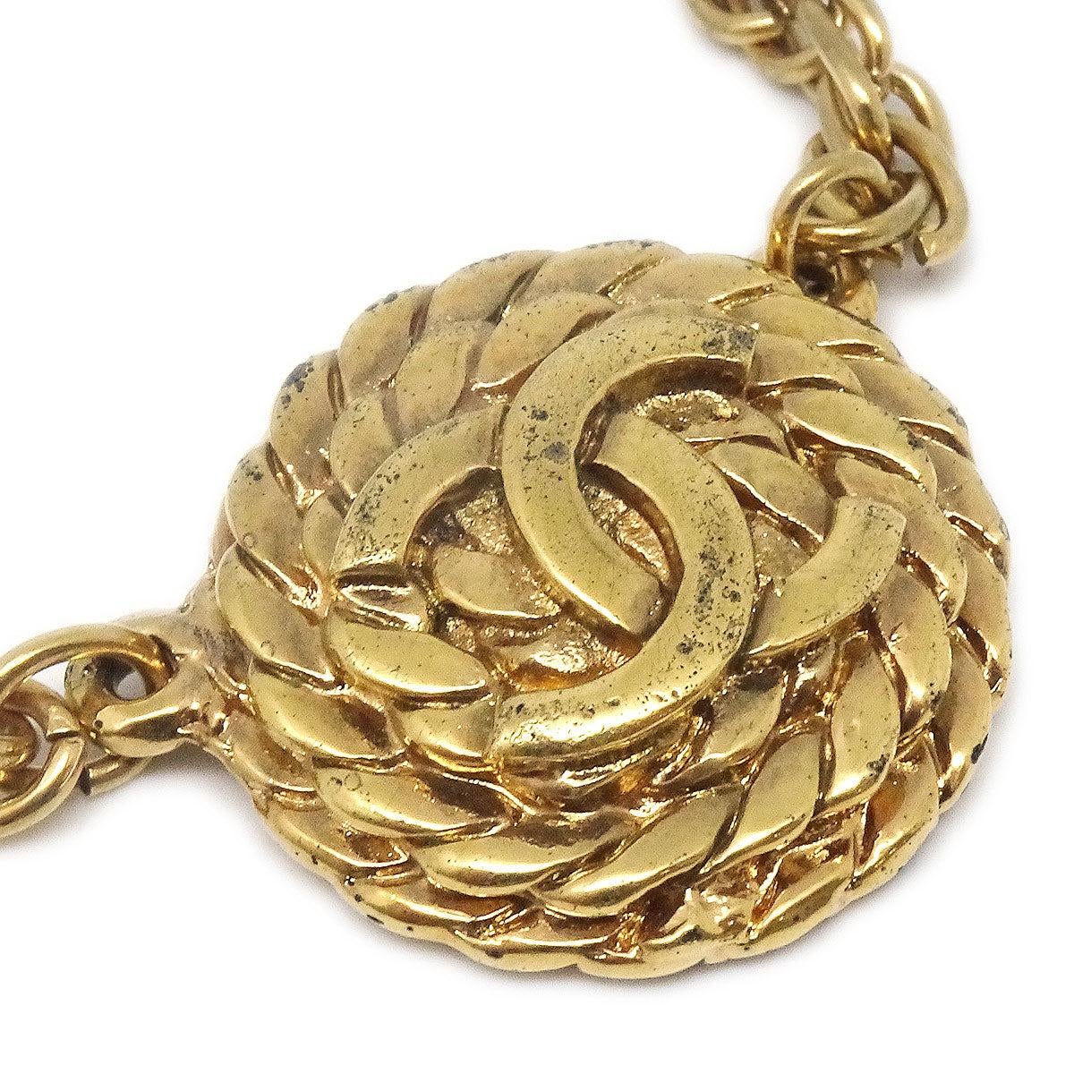 Vintage Chanel Woven CC Logo Pendant Necklace