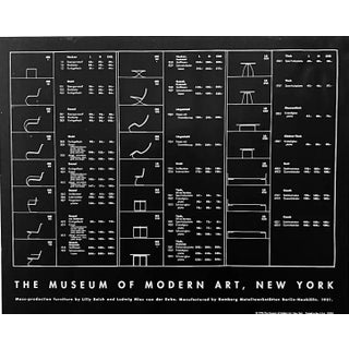 Vintage Original 1996 Mies Van Der Rohe Furniture Blueprint