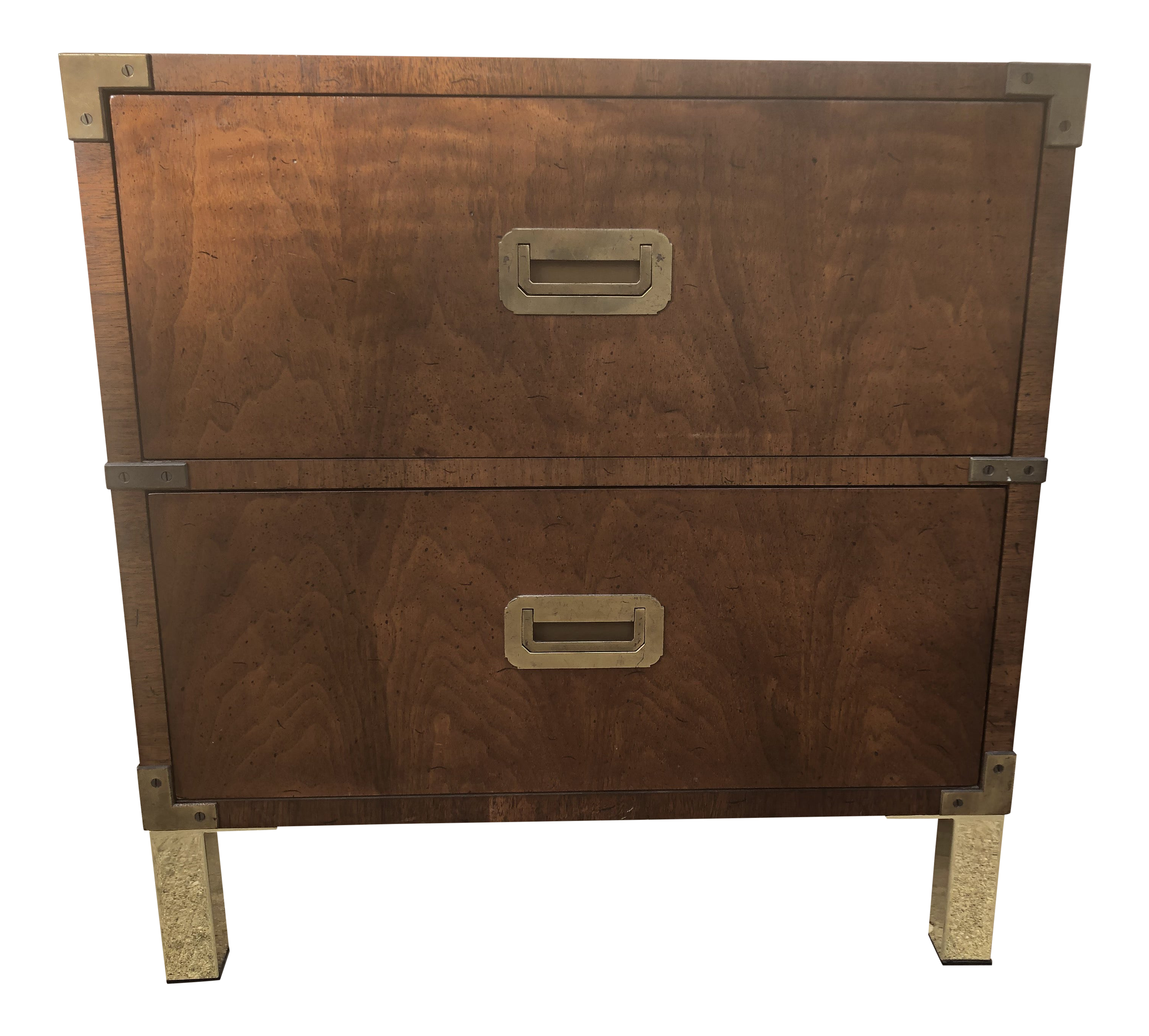 Henredon Campaign Style Nightstand End Table Chairish