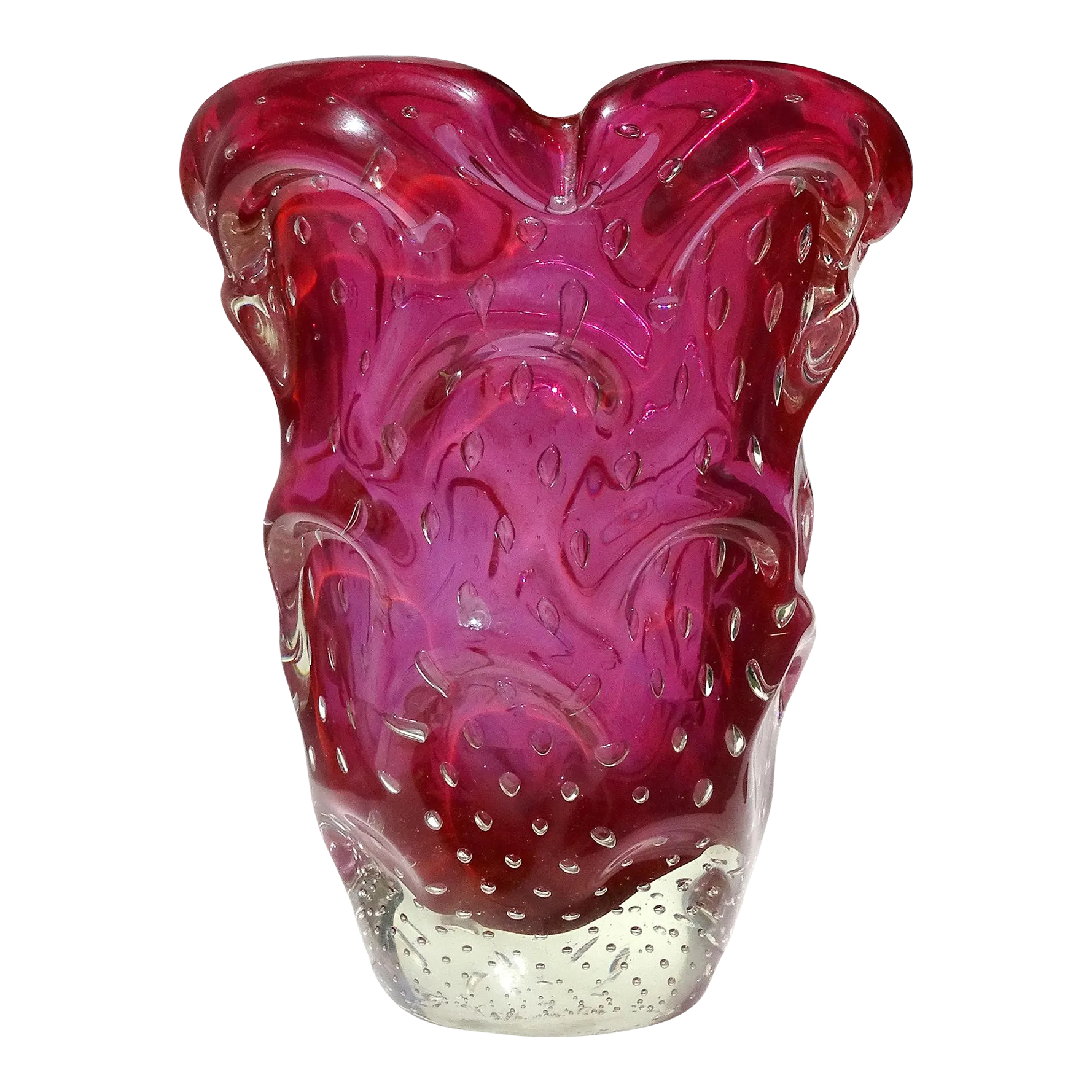 値下！【VINTAGE】MURANO フラワー　ベース　ピンク 値下！【VINTAGE】MURANO フラワー ベース ピンク