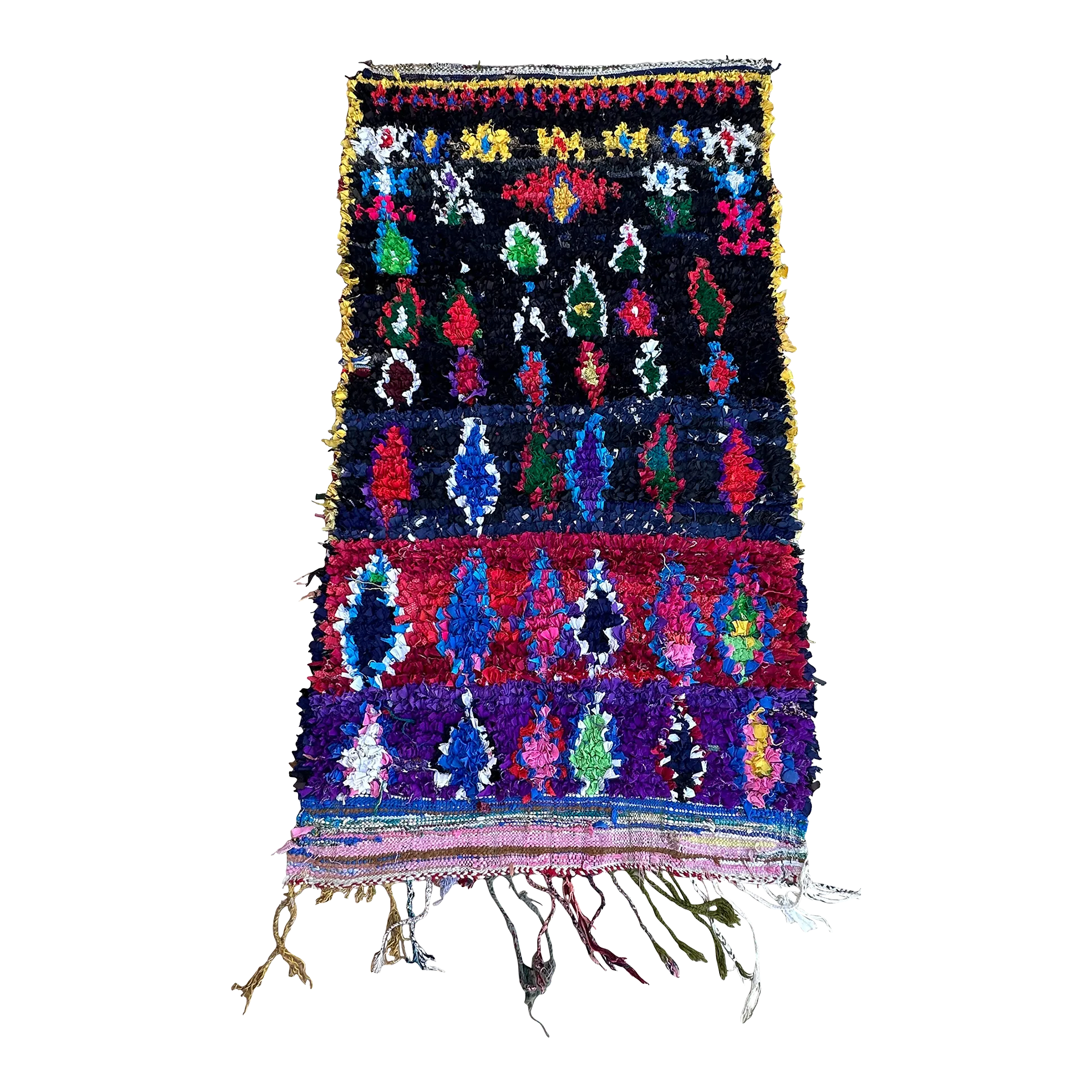 1980s Moroccan Colorful Vintage Rug - 4'2