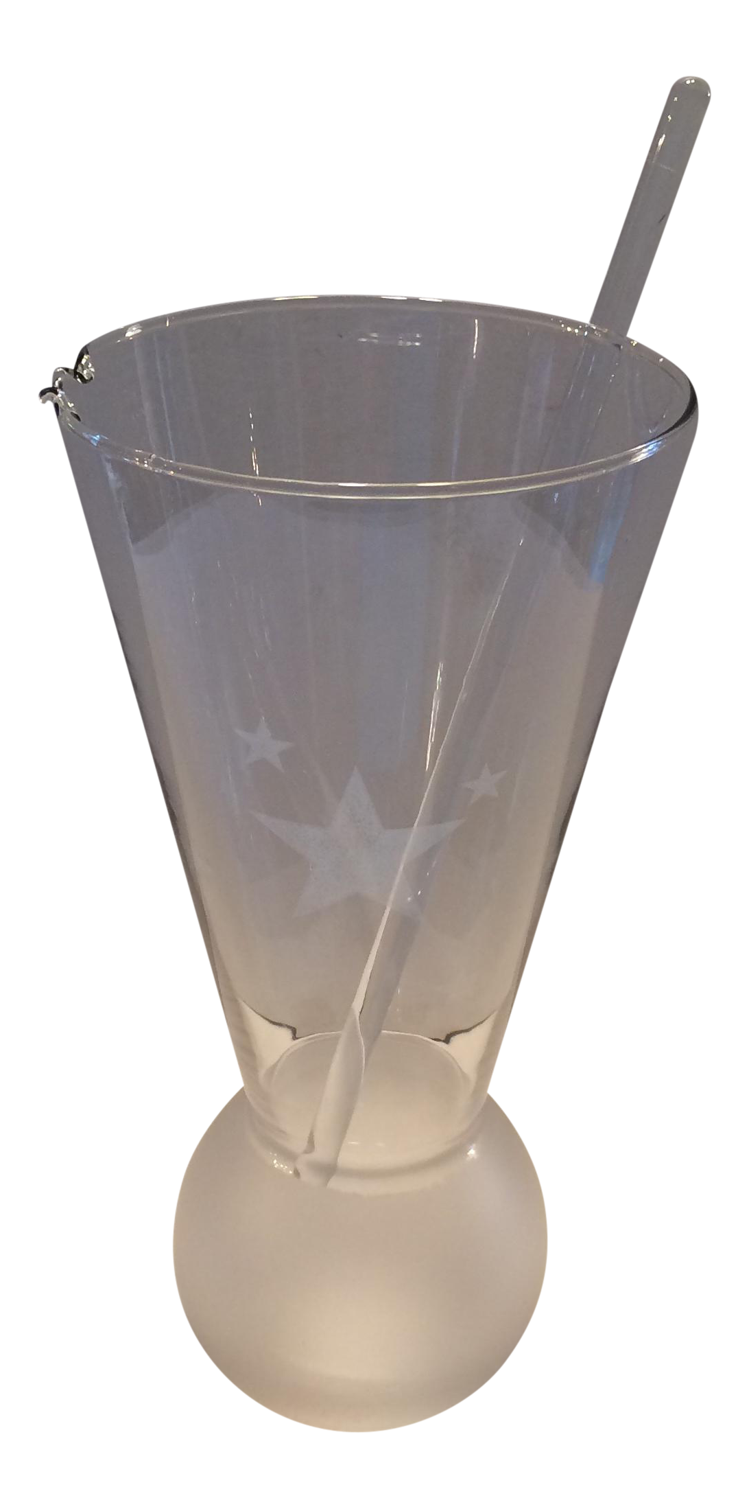 Vintage Glass Cocktail Mixing Pitcher & Stirrer Chairish