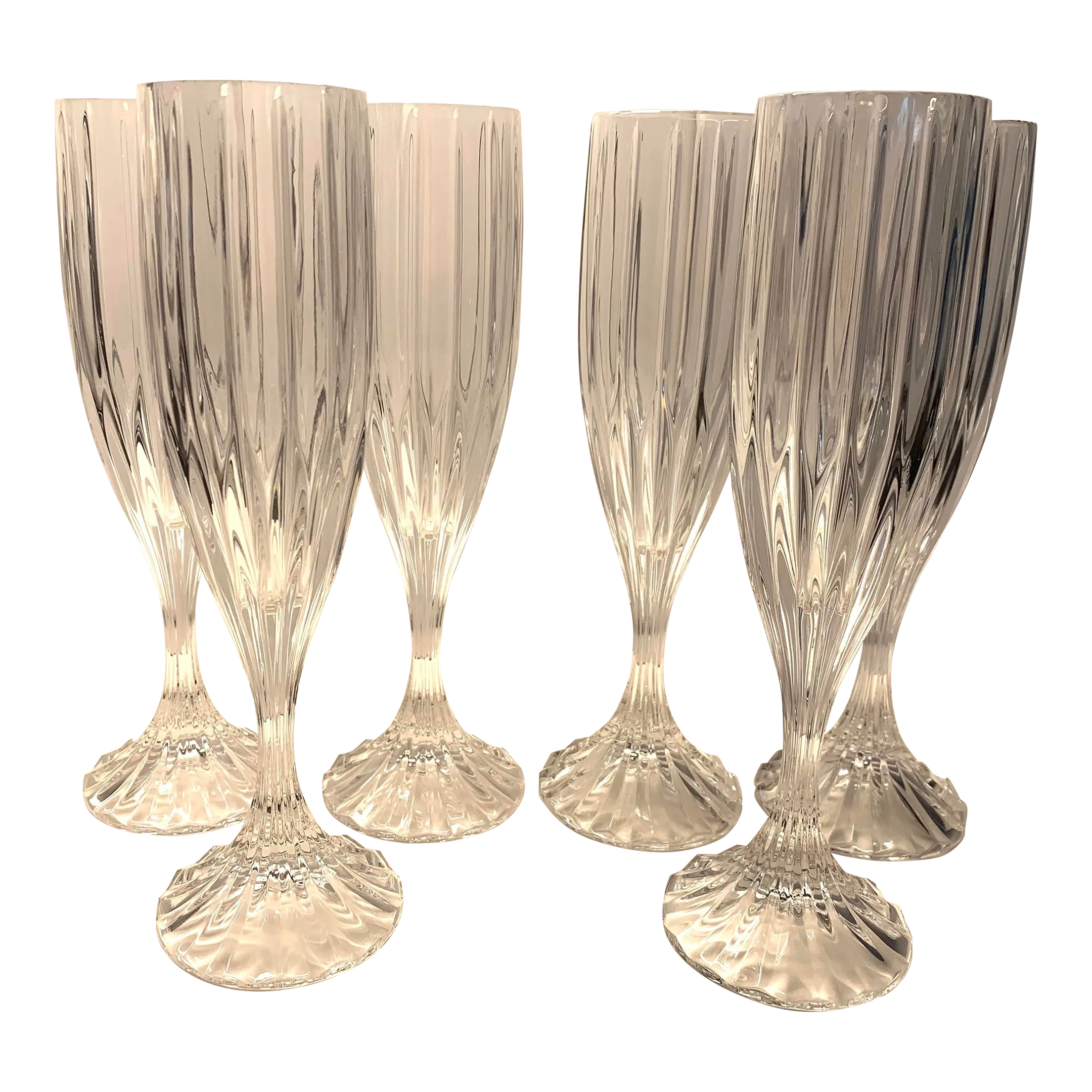 1970s Mikasa Park Lane Fluted Champagne Flutes- Set of Chairish