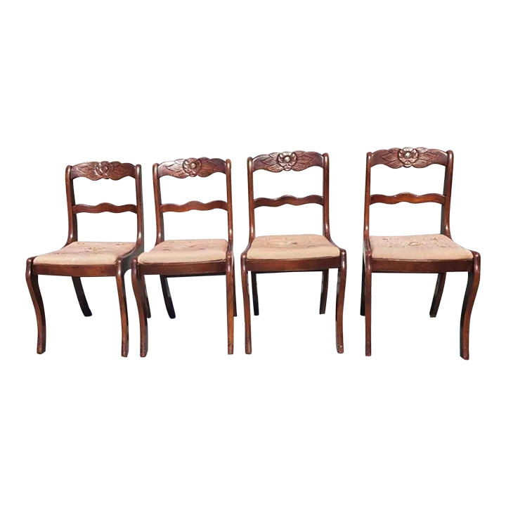 1940’s Tell City Chair Co. Mahogany Duncan Phyfe Rose Back Chair W