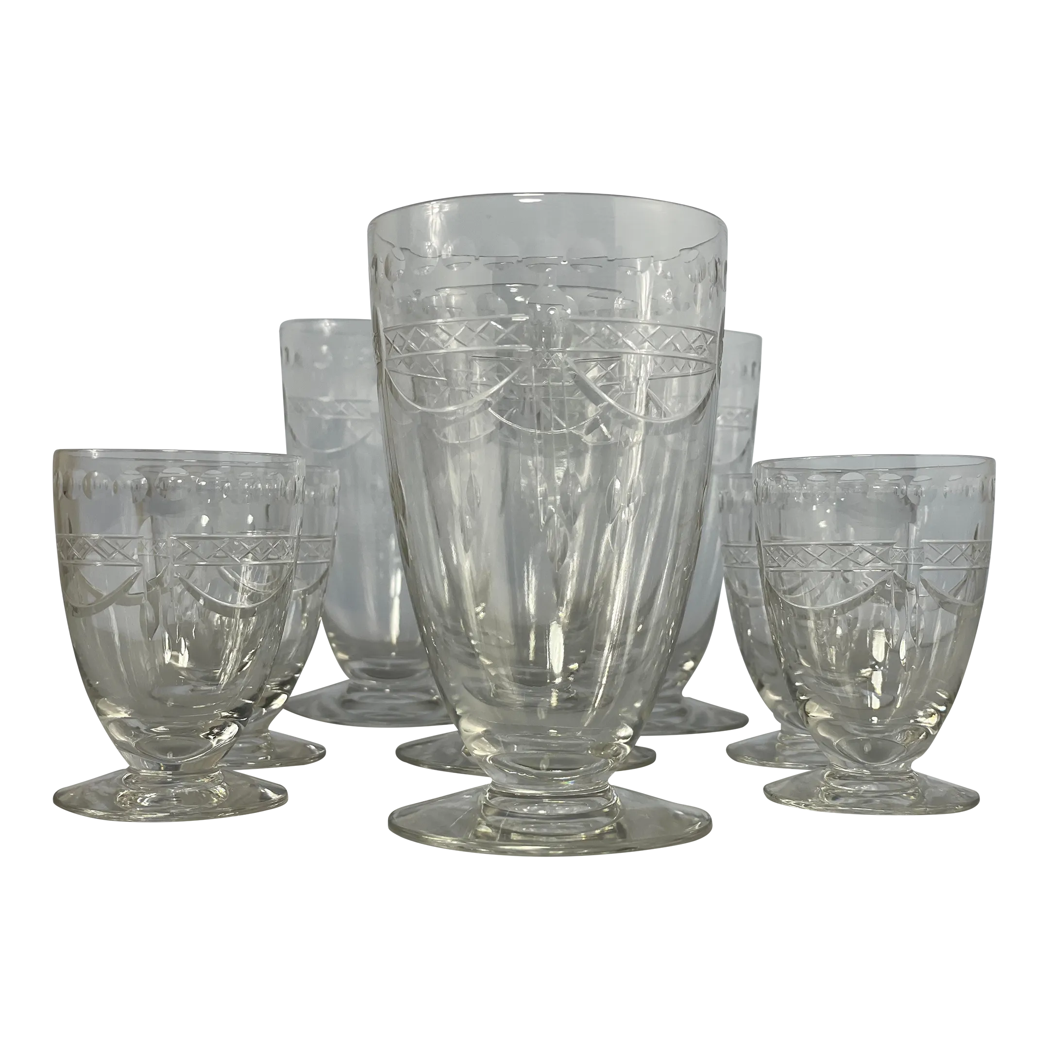 Vintage Crystal Ice Tea and Juice Glass Set- 8 Pieces