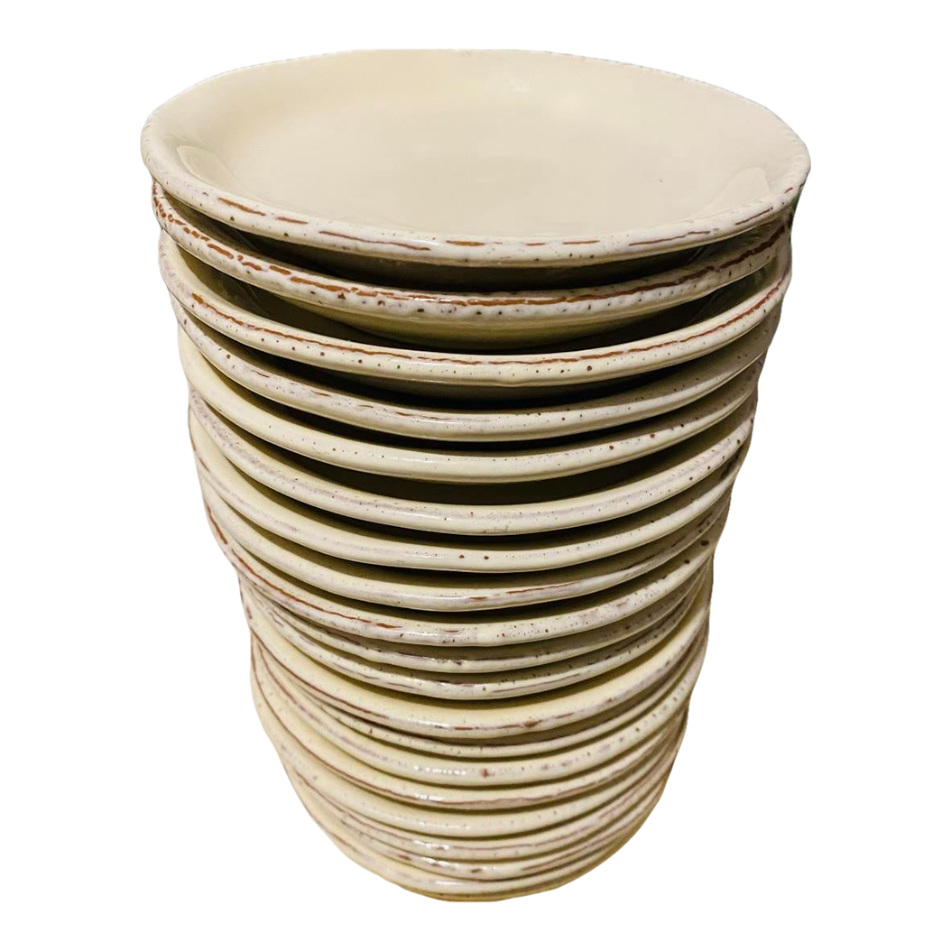 1990s Vietri Italian Cream Dessert Plates- Set of 20 Chairish