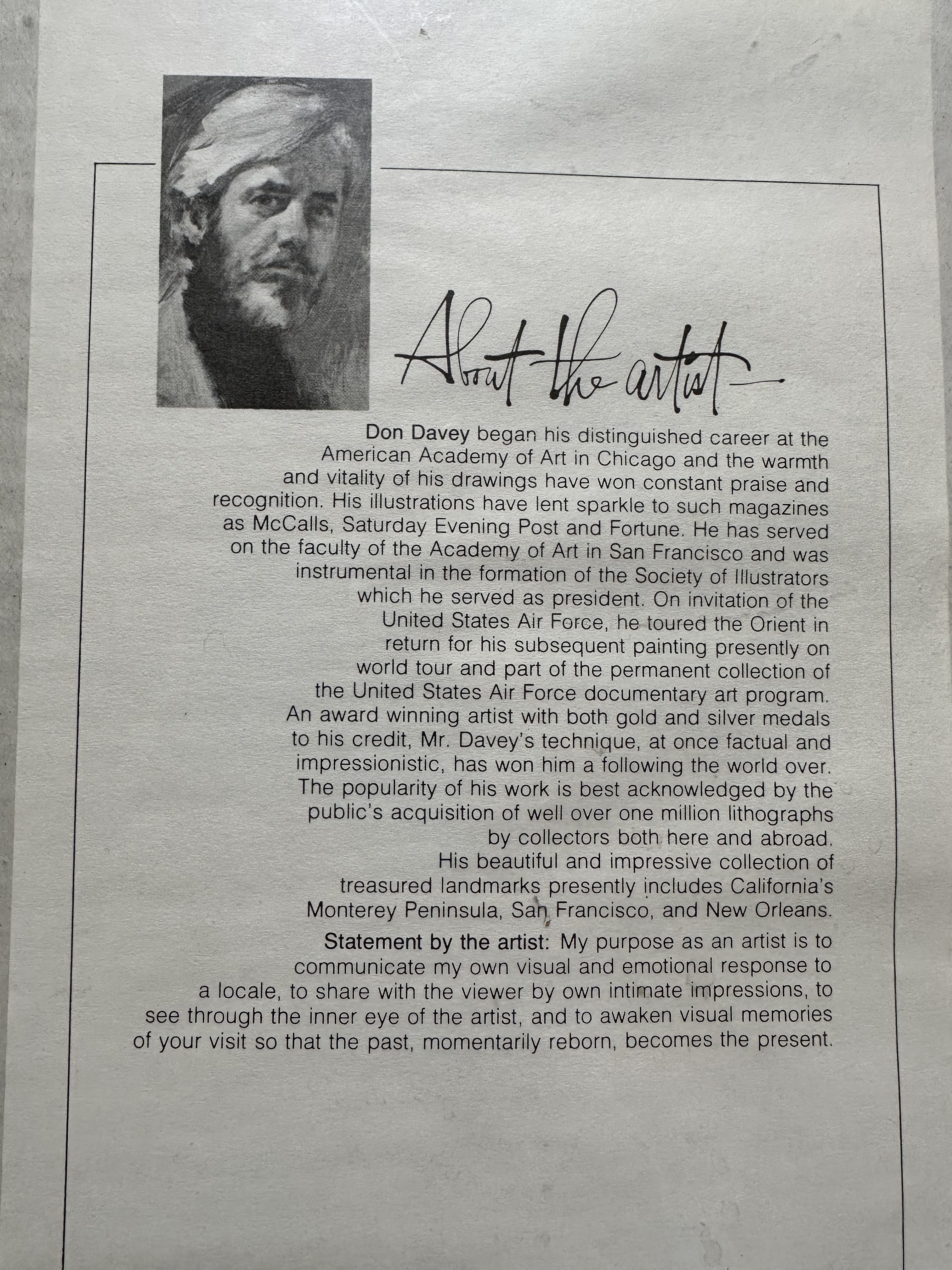 1979 Architectural San Francisco Lithograph Drawings by Don Davey