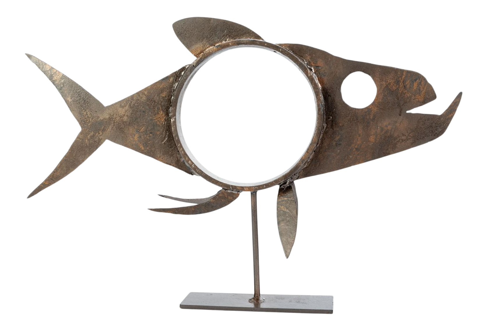 Vintage Minimalist Metal Piranha Fish Sculpture Chairish