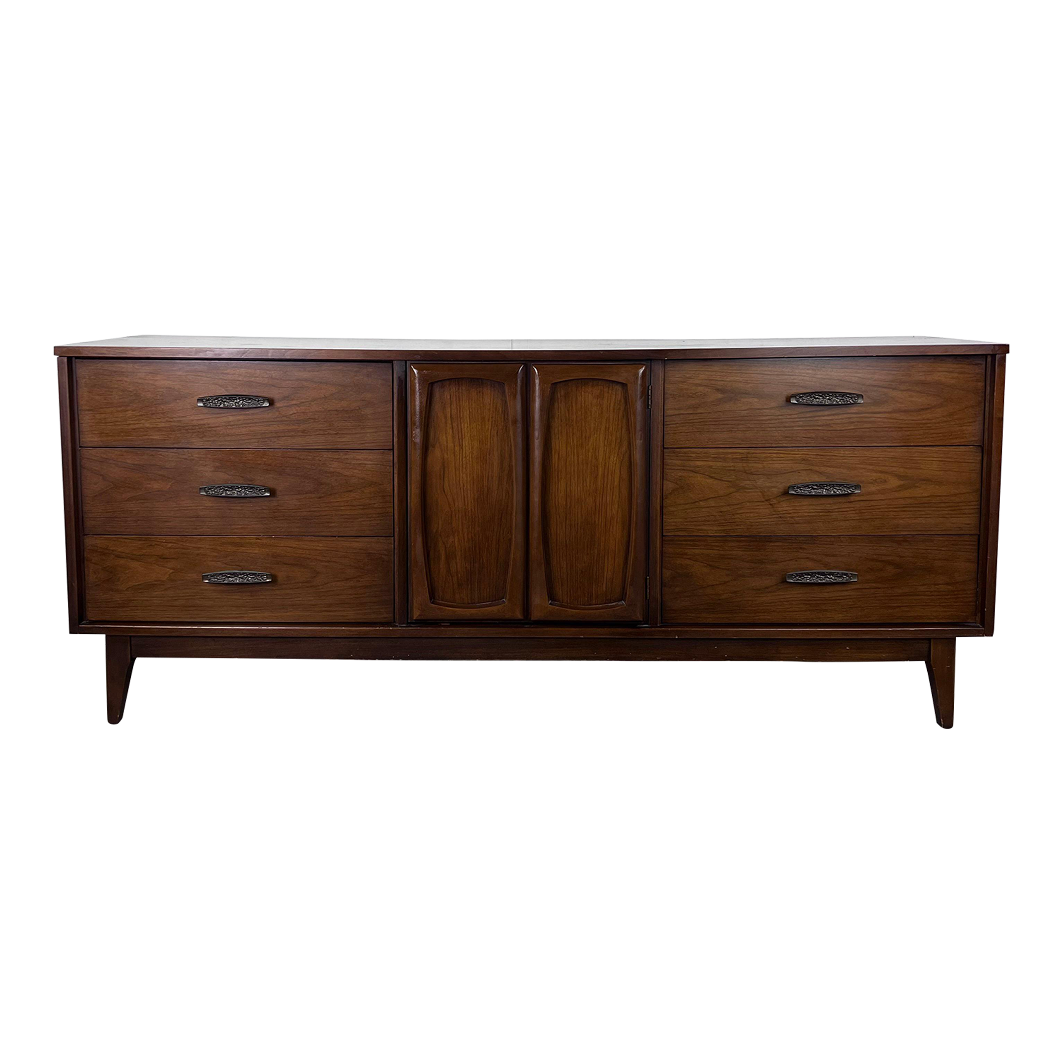 Mid Century Modern Lowboy Dresser With Brass Hardware Chairish