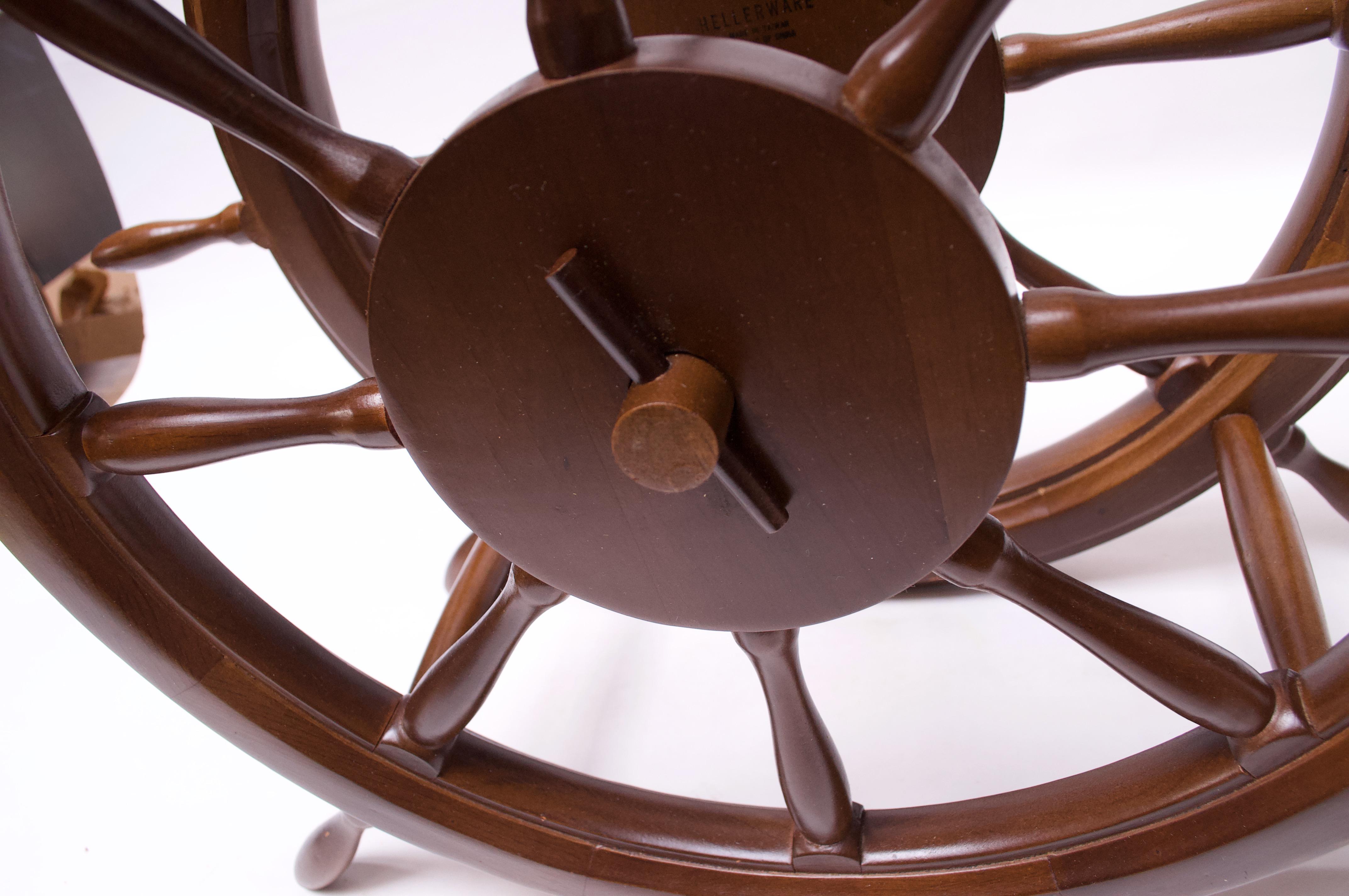 Vintage Hellerware Maritime Ship s Wheel 8 Bottle Winerack