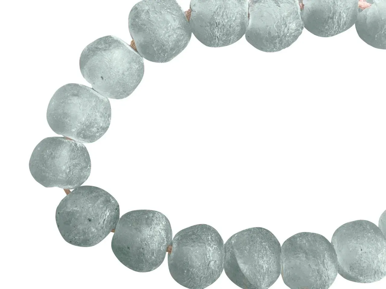 Vintage Aqua Green Sea Glass Beads – Large Strand