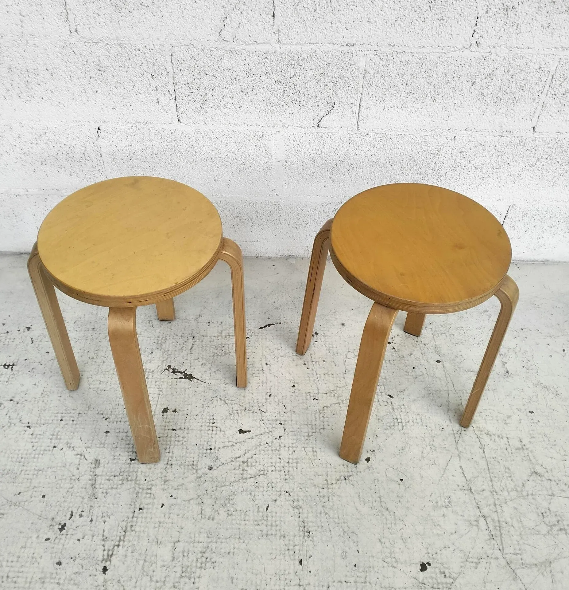 E60 Wooden Stools by Alvar Aalto for Artek, 1960s, Set of 2 | Chairish