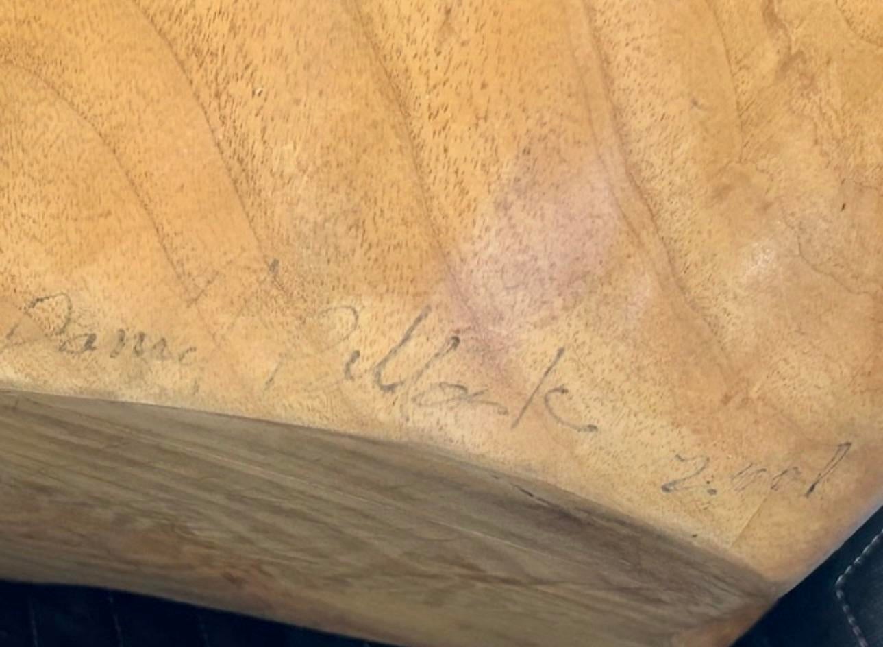 Hand-Carved Mid-Century Golden Ash Table by Daniel Pollock, 13