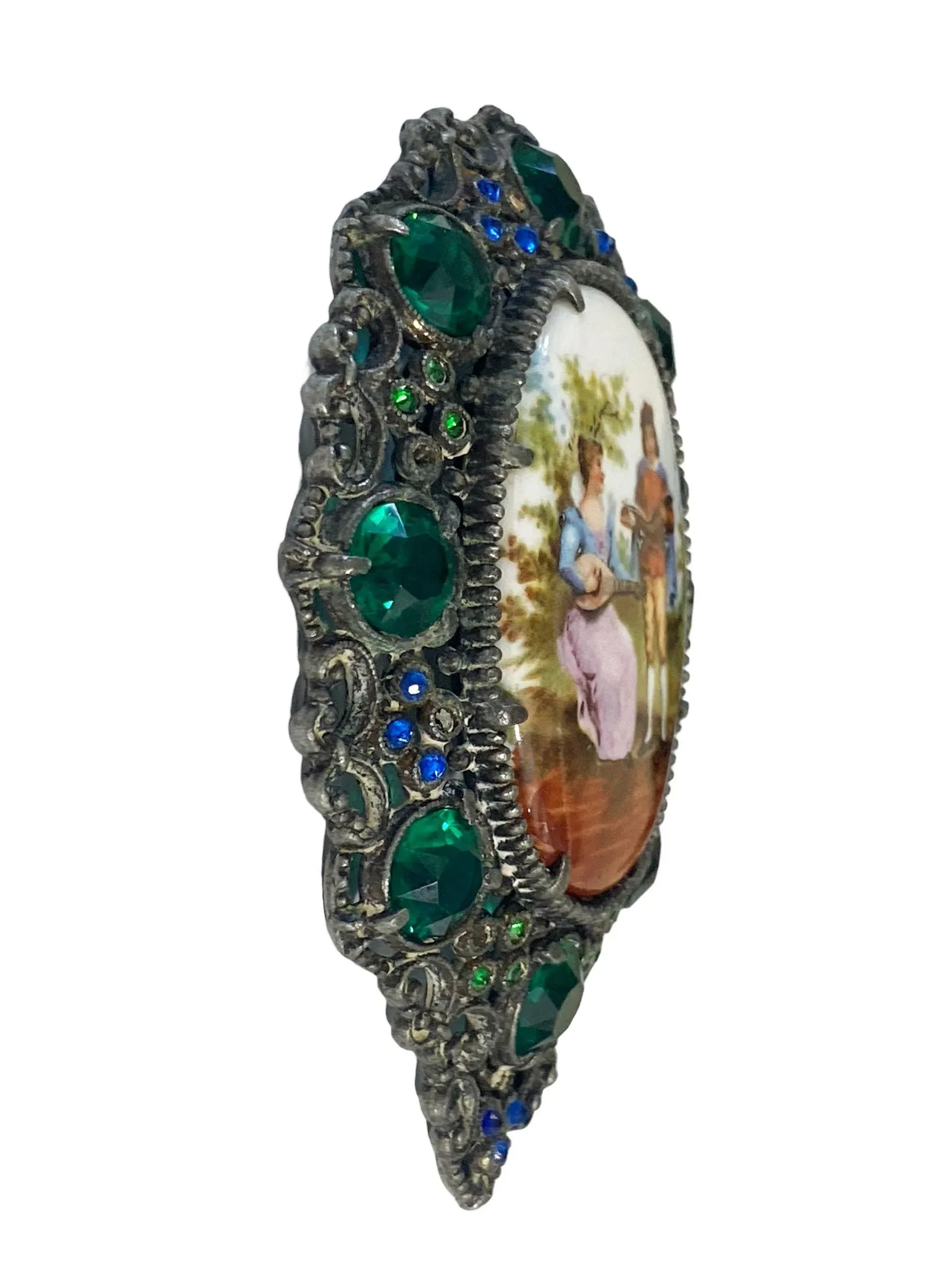 Vintage H. Pomerantz Inc n.y. Rhinestone Big Brooch Pin 3