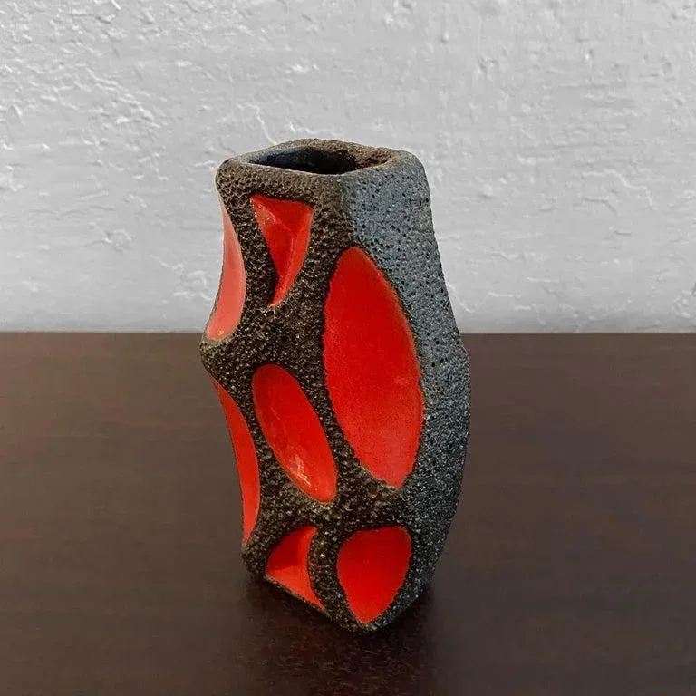 1960s West German Fat Lava Guitar Vase by Roth Keramik | Chairish