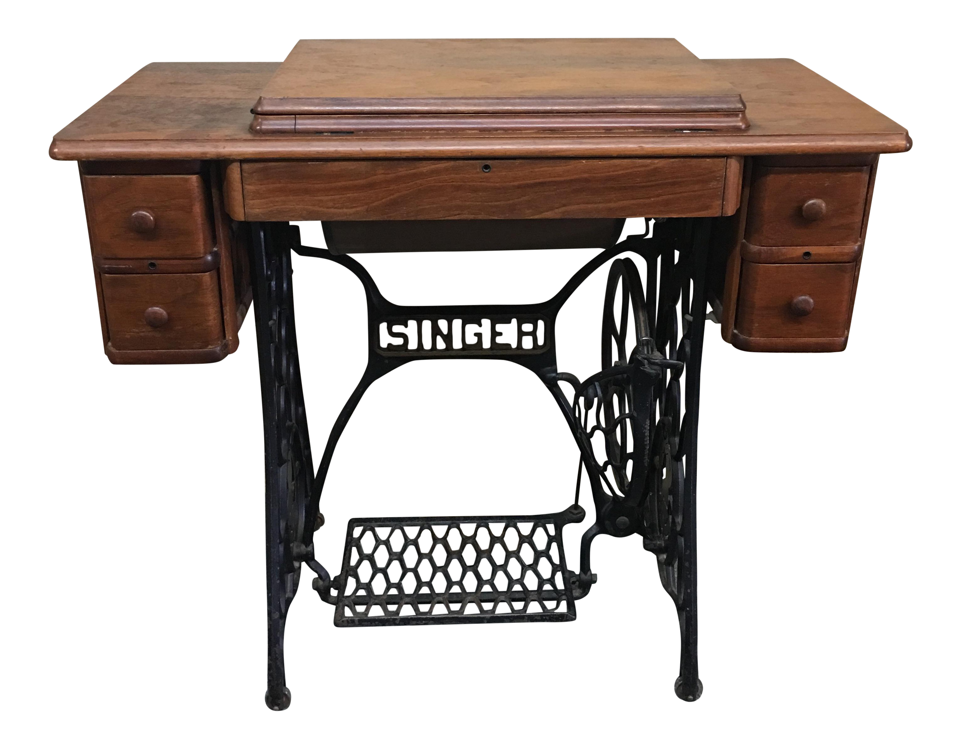 Vintage Singer Sewing Machine Original Cabinet Chairish