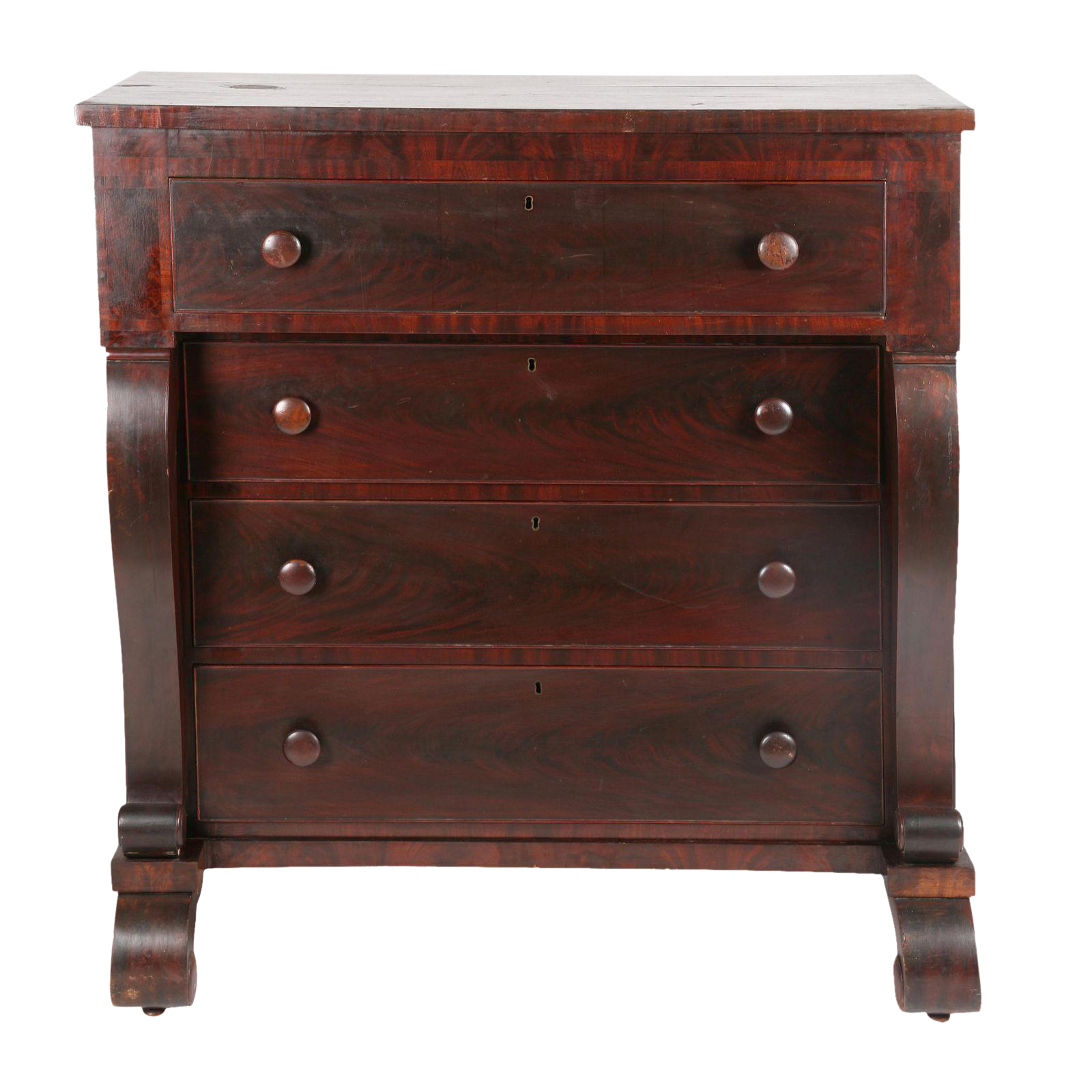 Mahogany Empire Style Footed Dresser Chairish