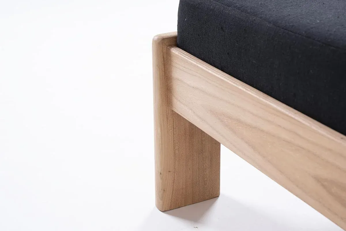 Daybed in Elm and Black Linen, 1980