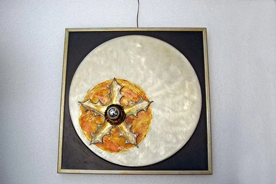 Italian Handmade & Sculptural Wall Panel Light, 1970s