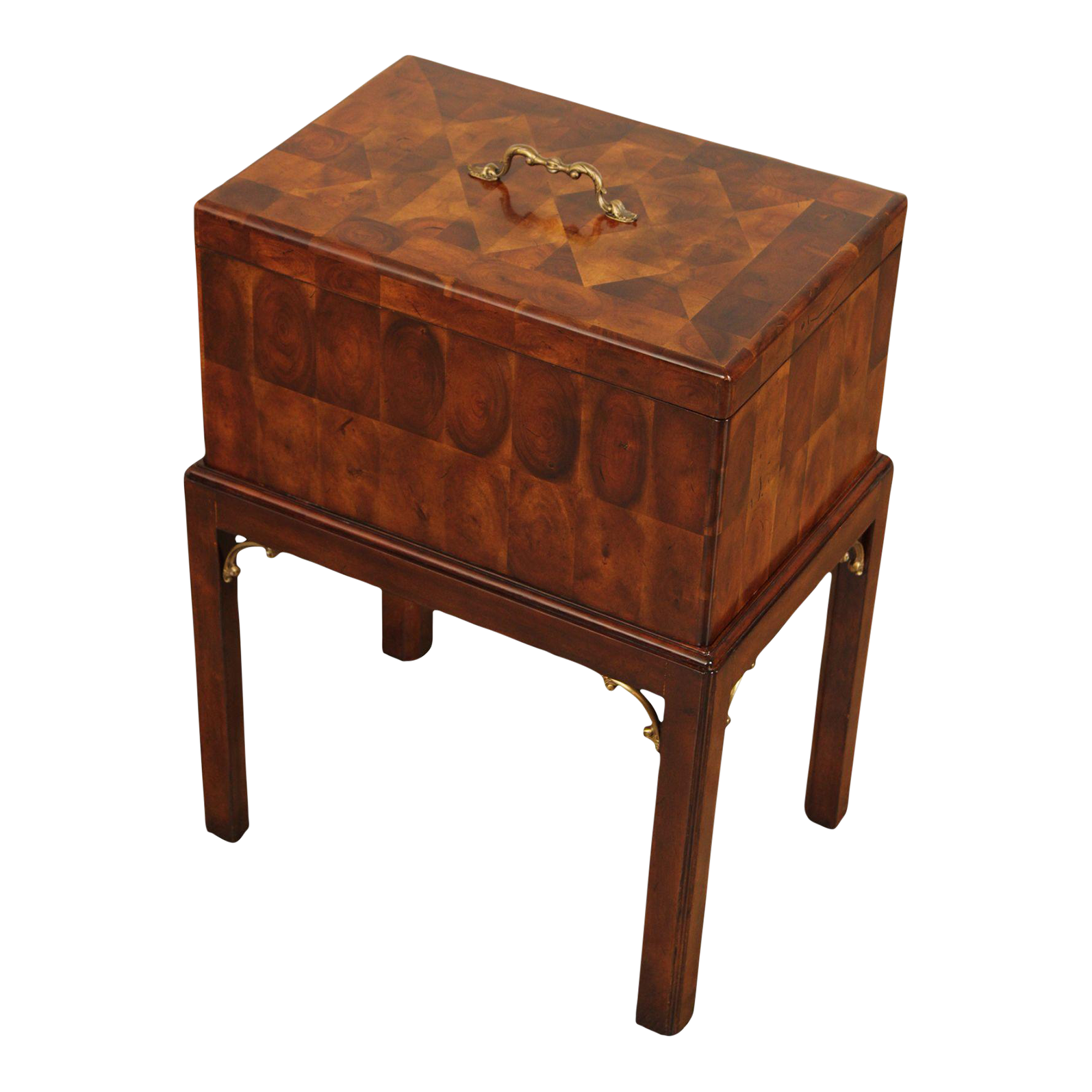 Early 21st Century English Style Campaign Chest on Stand Attributed to