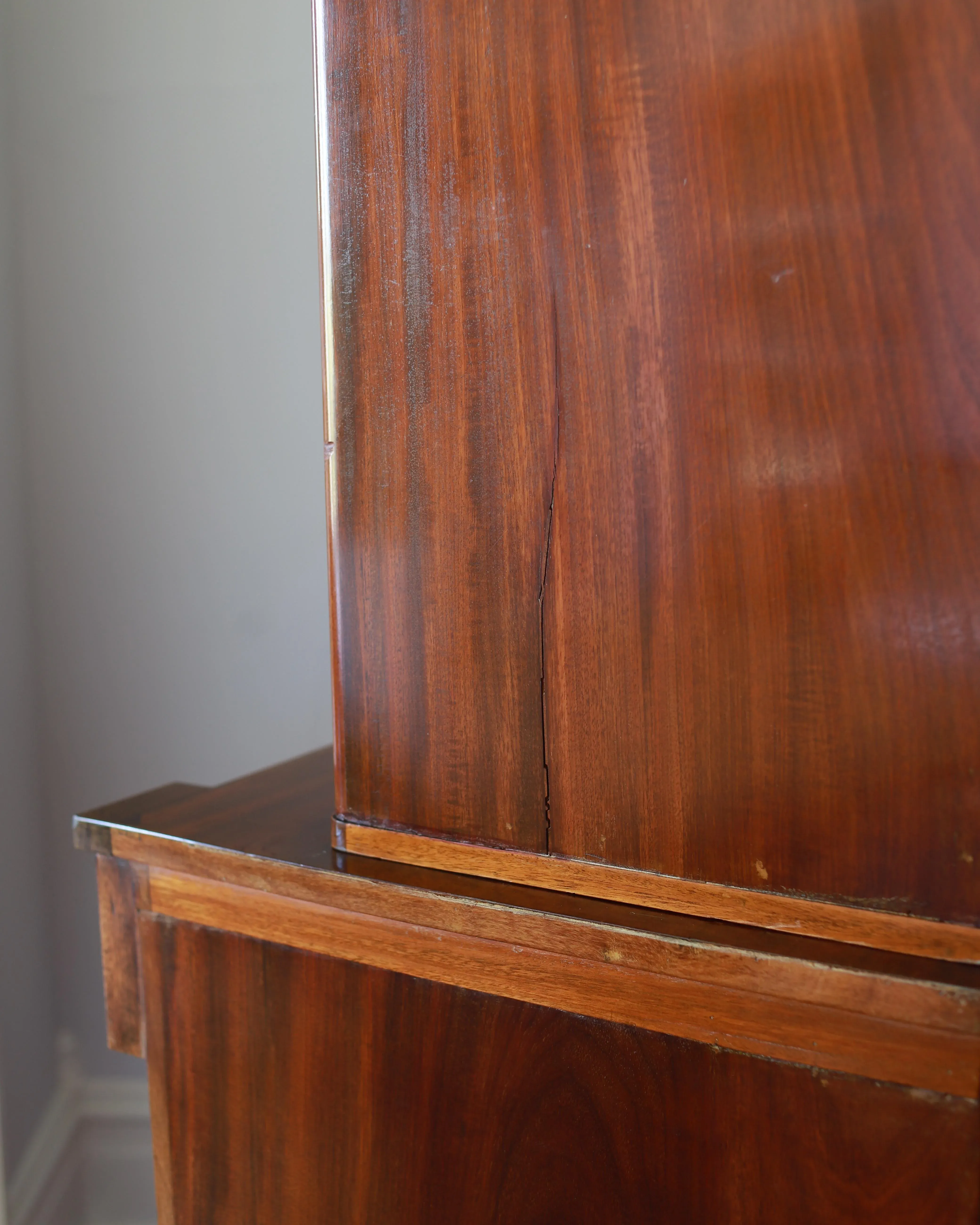 19th Century French Empire Walnut and Burlwood Display