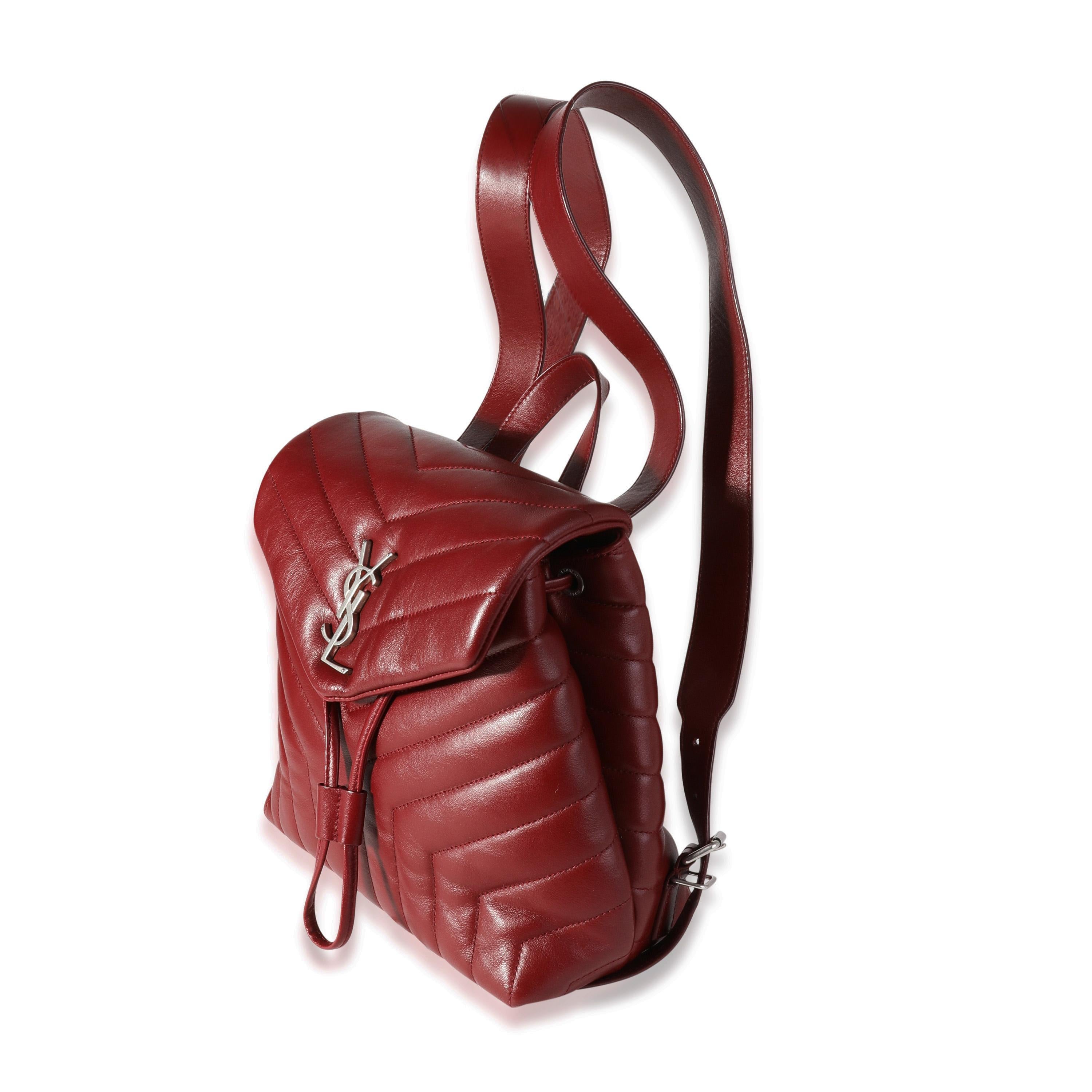 Saint Laurent Burgundy Matelasse Y Leather Small Loulou Backpack