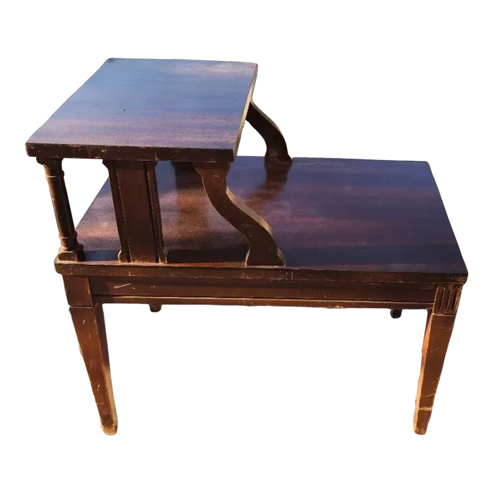 1950s Vintage Mersman Tiered Step 2 Tier End Table | Chairish