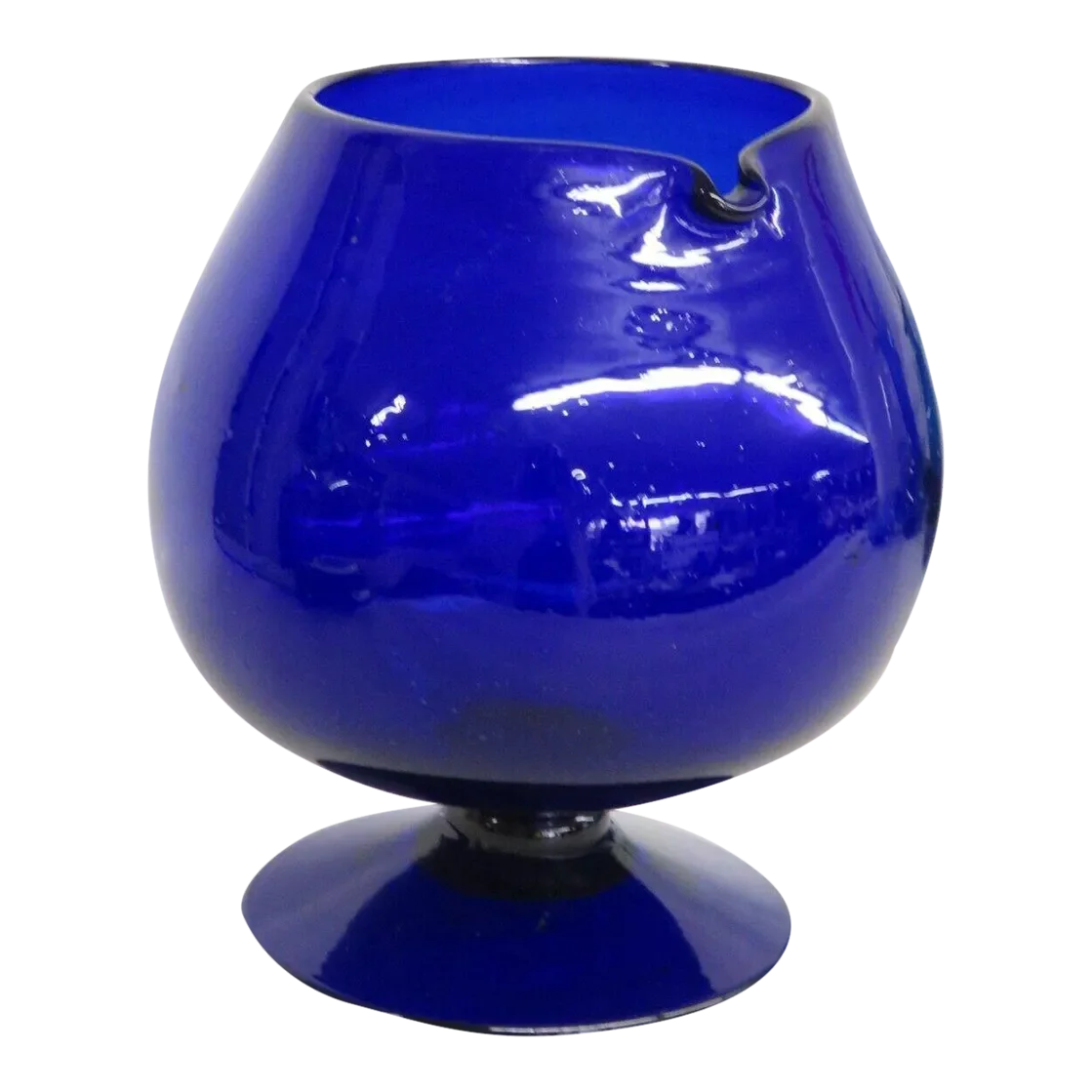 Cobalt Blue Glass Footed Brandy Snifter With Pourer Spout Chairish
