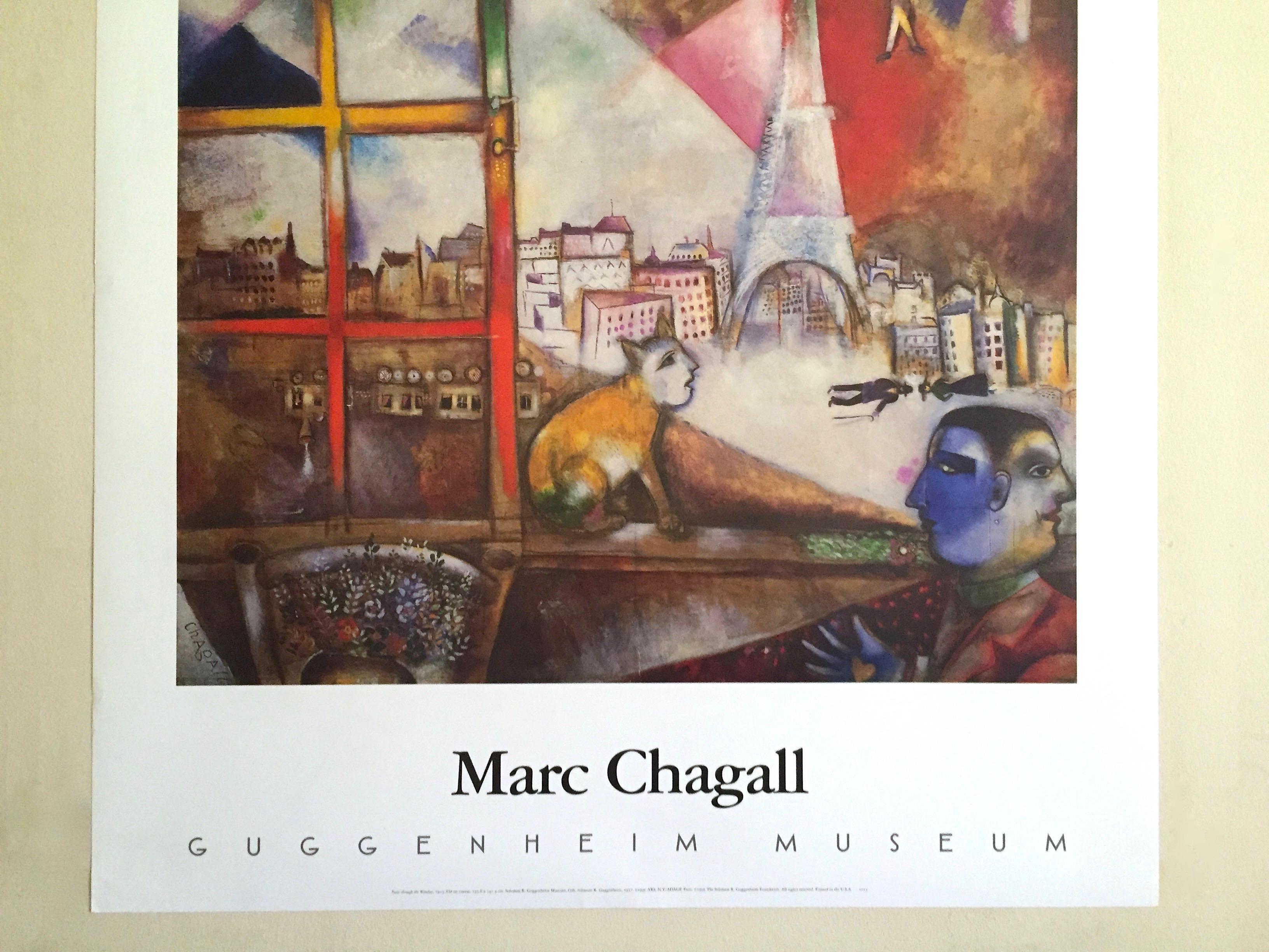 Marc Chagall Vintage 1995 Lithograph Print Guggenheim Museum