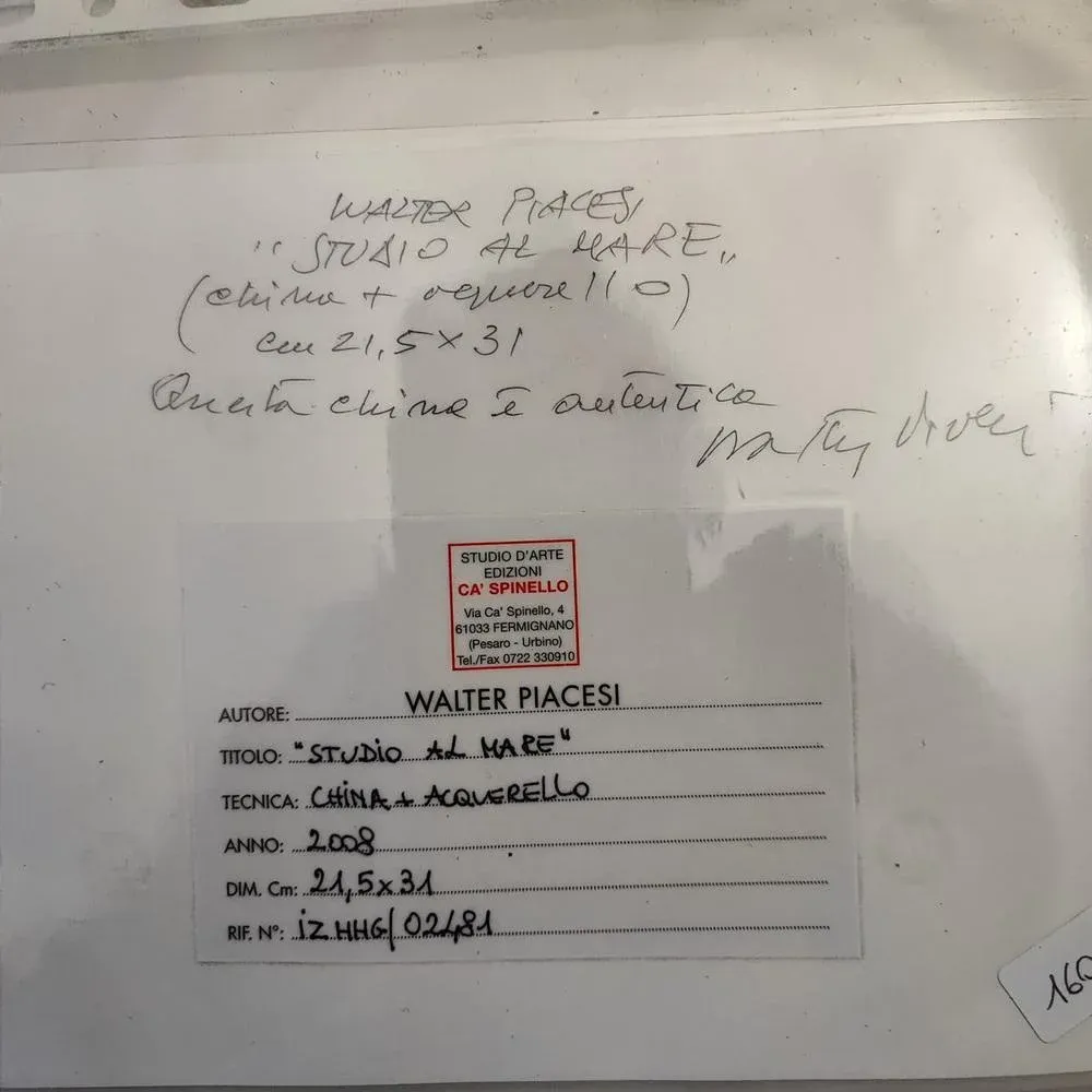 Walter Piacesi, Watercolour, Framed