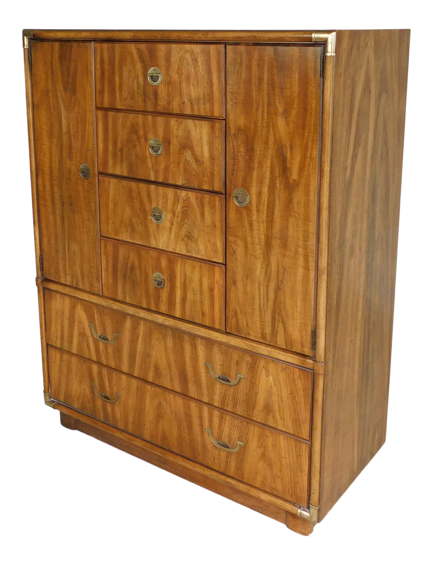 Drexel Accolade Campaign Style 6 Drawer Armoire Tall Chest 905 402