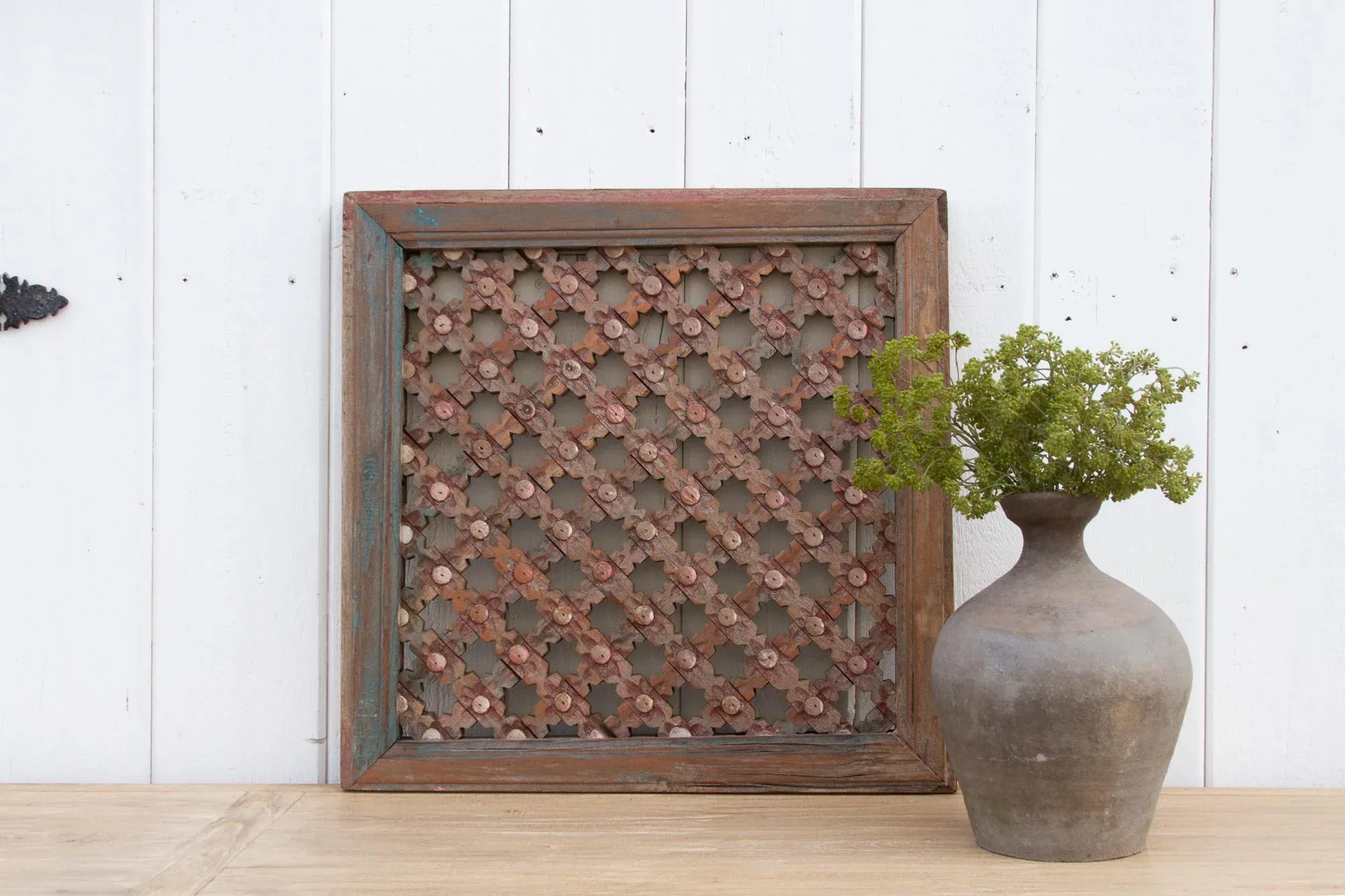 Antique Weathered Star Lattice Panel