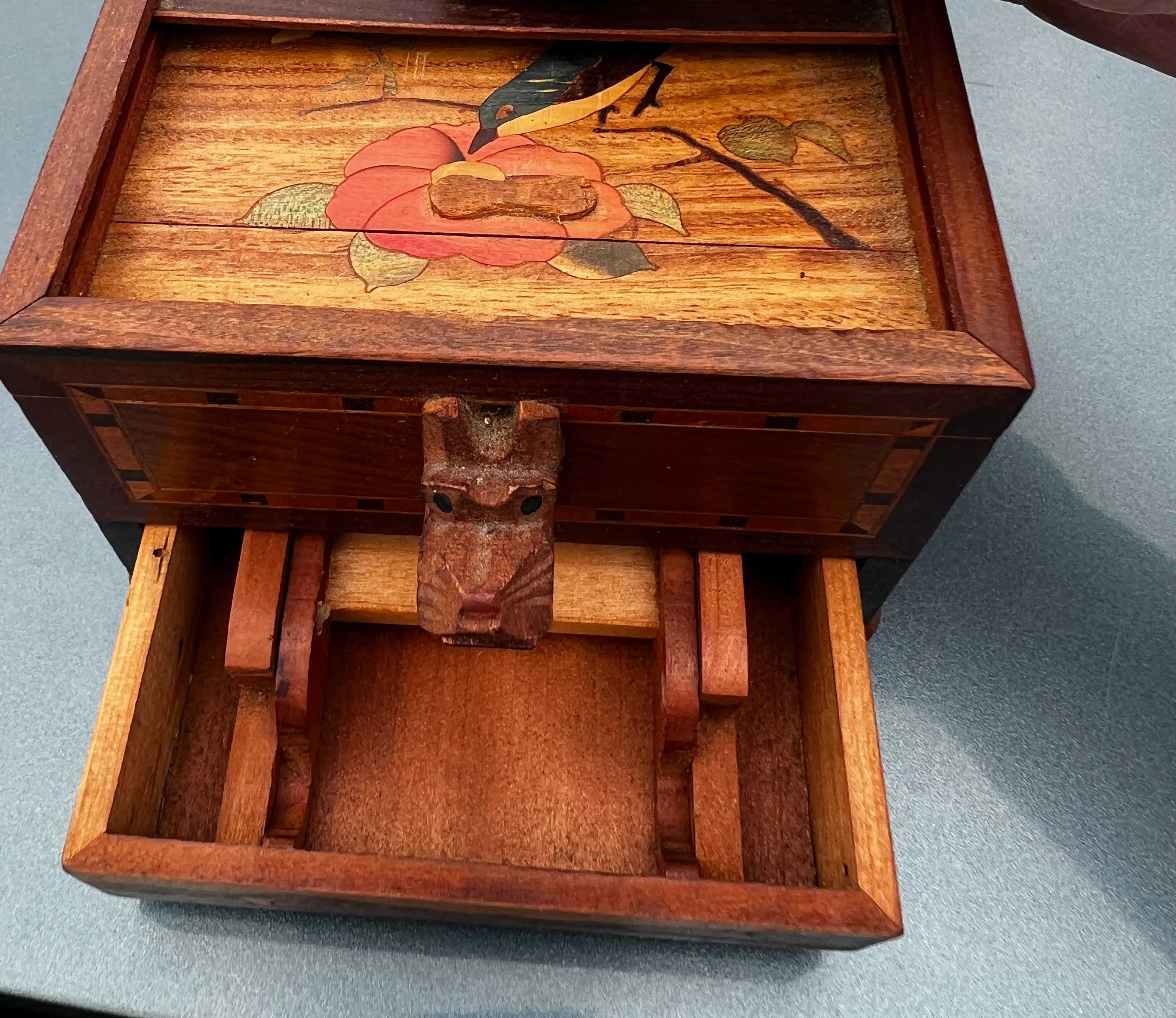 1940s Mid Century Japanese Roll Top Mechanical Cigarette Box