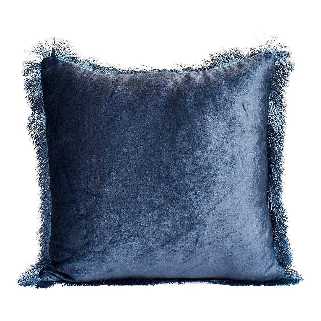 Contemporary Velvet Throw Pillow with Fringe Border Chairish
