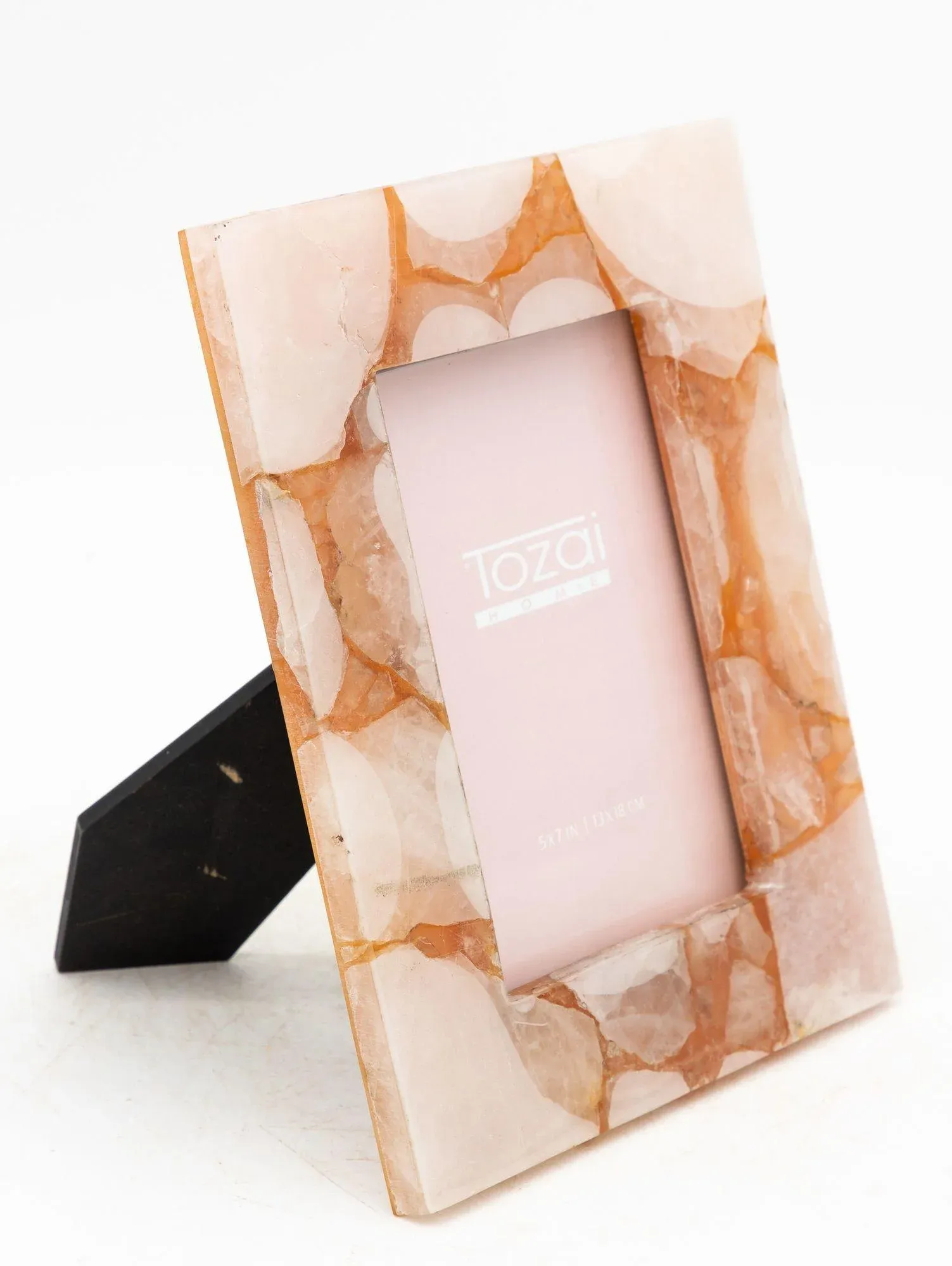 Genuine Pink Quartz/Glass 5” X 7\