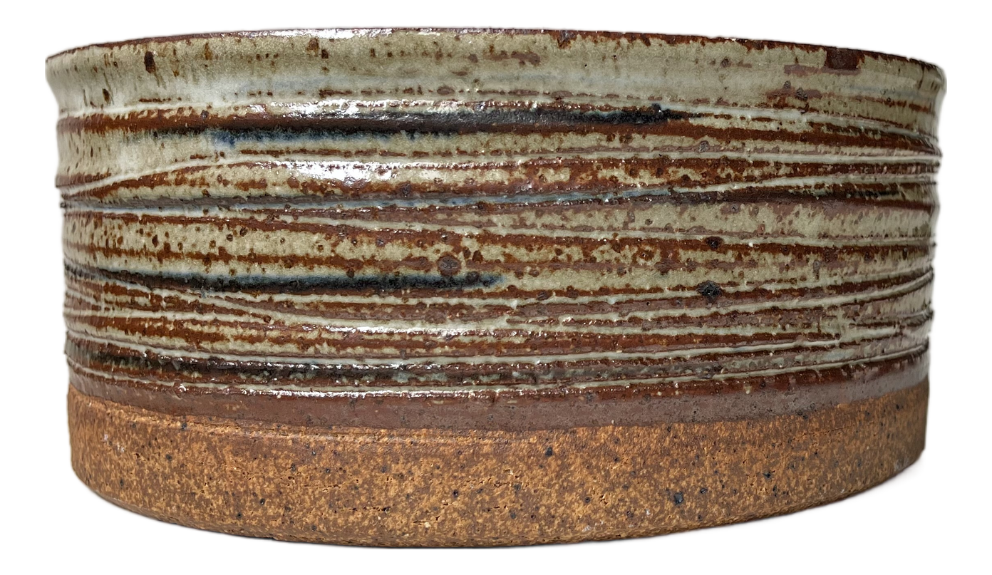 Danish Stoneware Bowl with Spiral Glaze by Tue Poulsen, 1970s