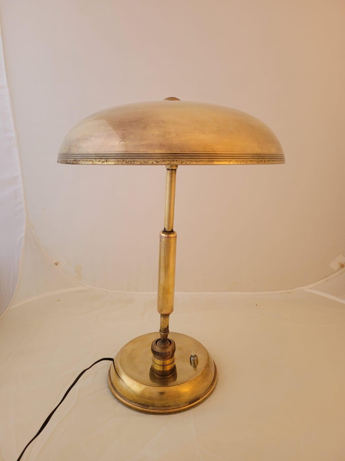 Brass Table Lamp by Giovanni Michelucci for Lariolux, Italy, 1940s