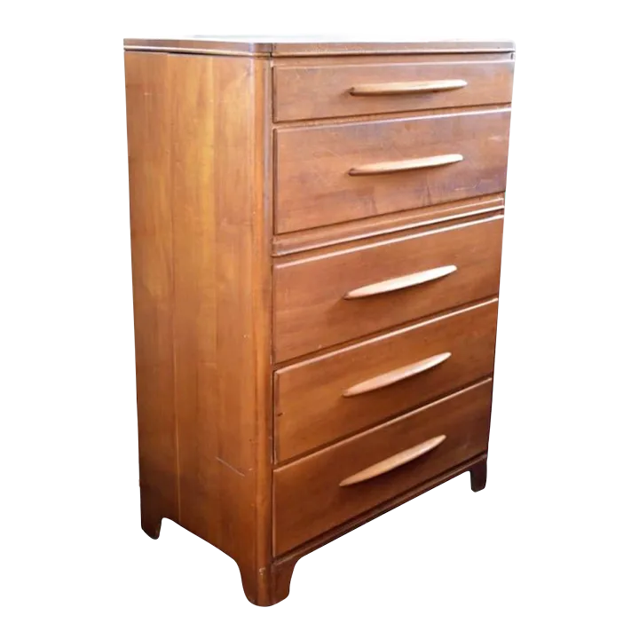 Vintage Mid Century Modern Maple Dresser Storage Drawers Chairish
