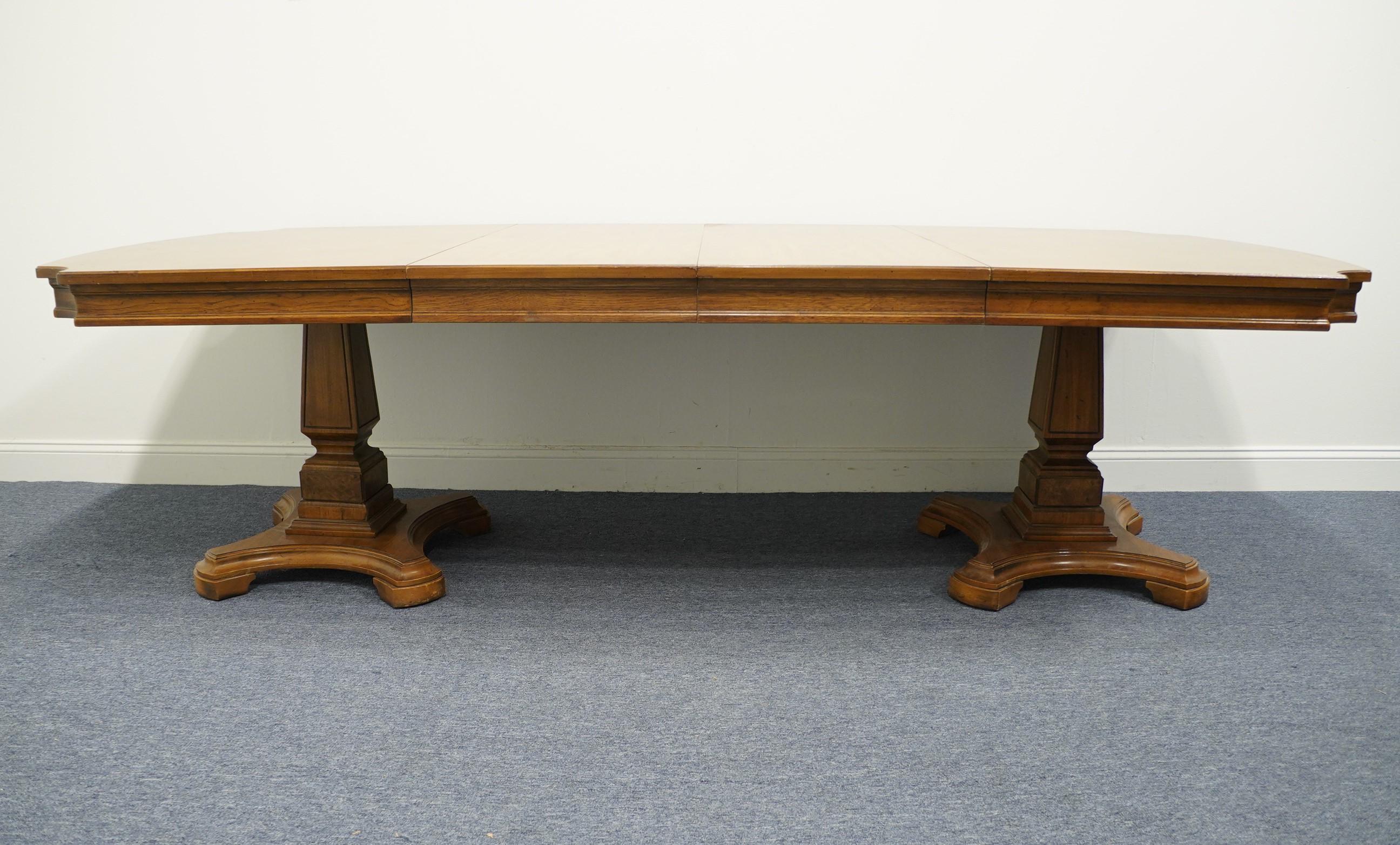 Thomasville double pedestal dining table sale