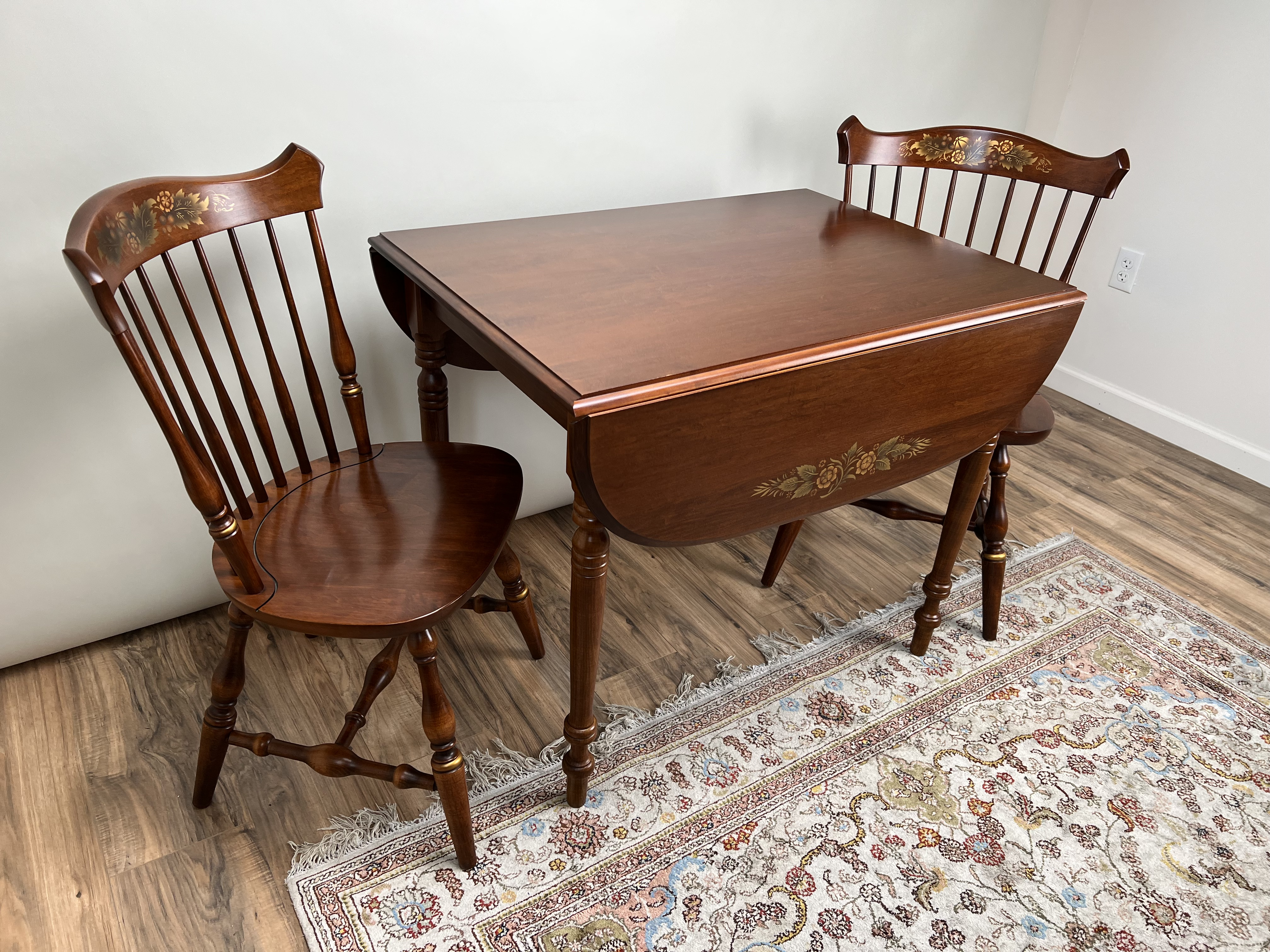 Small Toll Painted Maple Drop Leaf Table Hepplewhite Vintage