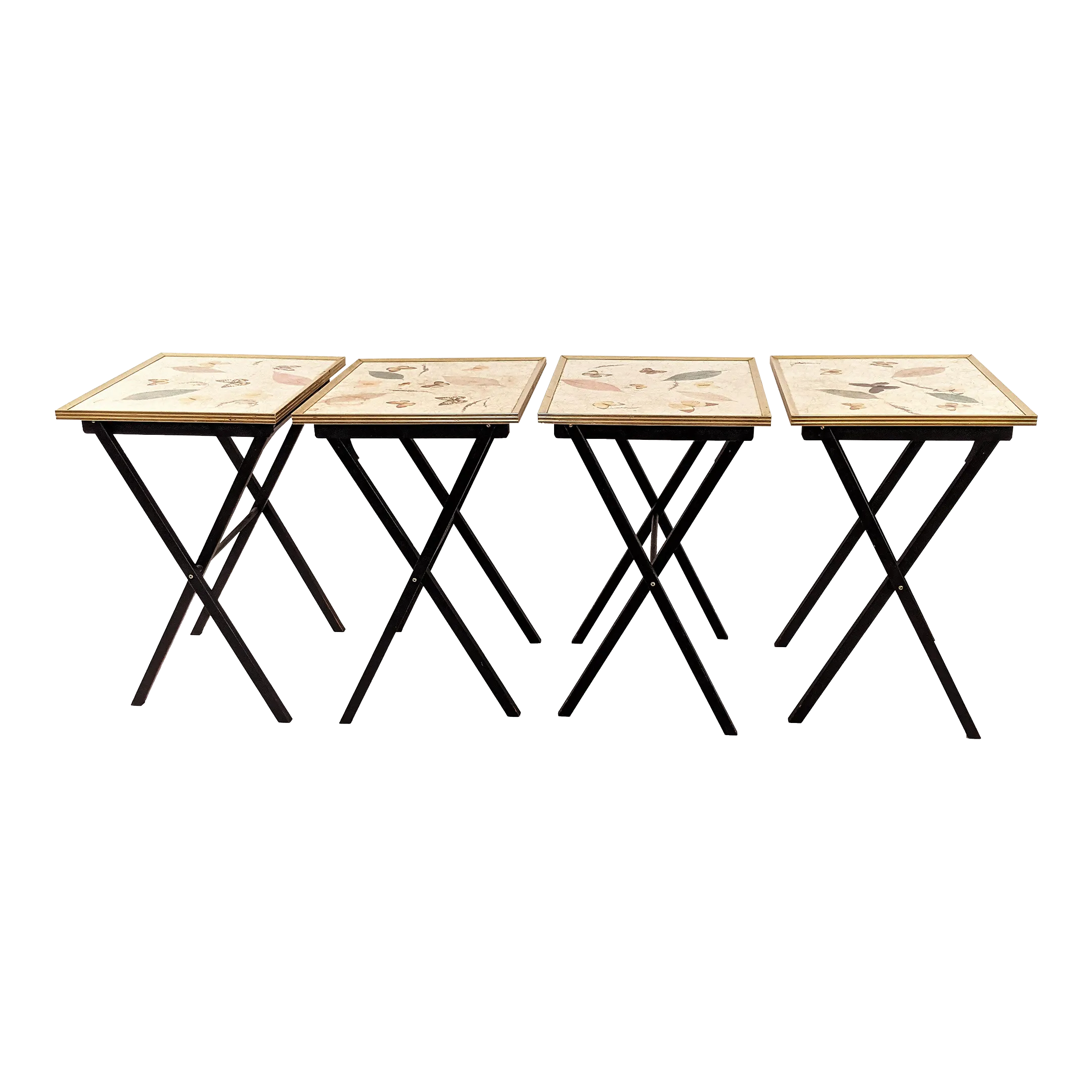 Vintage Set of 4 Folding Snack Tray Tables 1970s Chairish