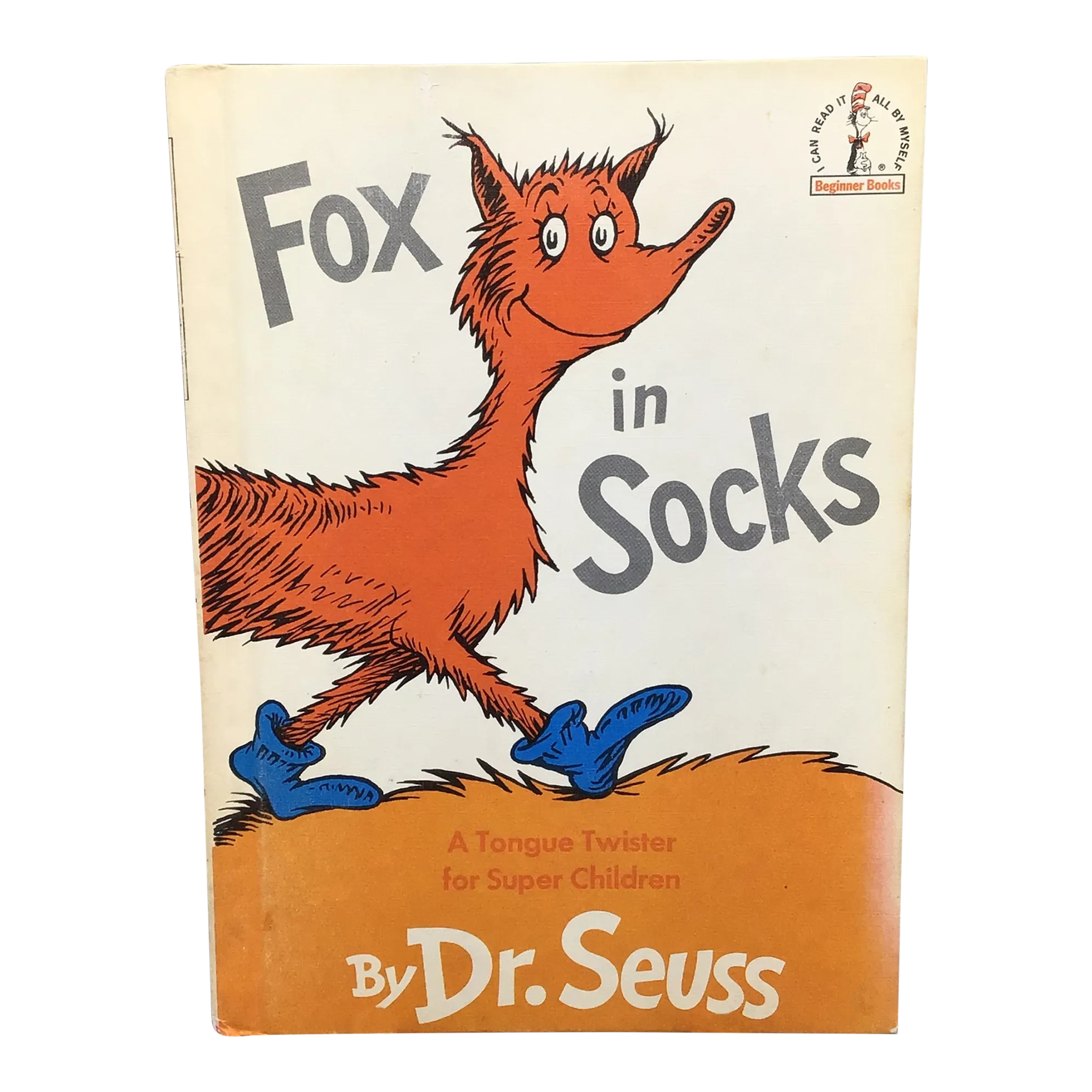 1965-dr-seuss-first-edition-hard-cover-book-fox-in-socks-a-tongue-twister-for-super-children-chairish