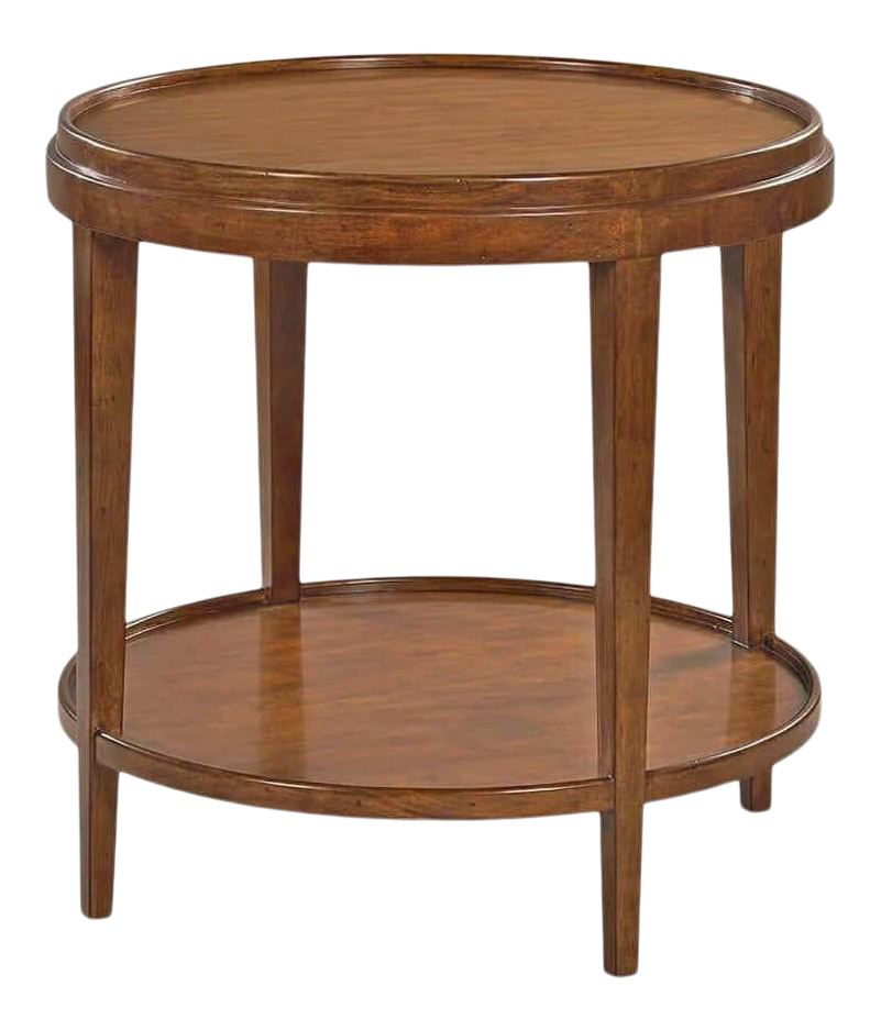 Classic Walnut Round End Table Chairish