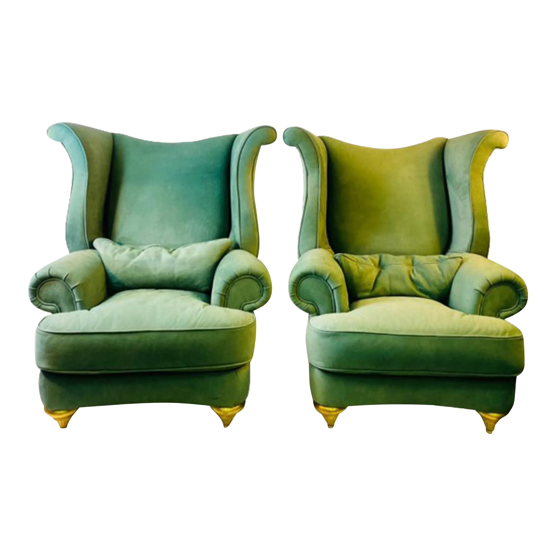1990s Advant Garde Wing Chairs in the Manner of Salvador Dali A Pair
