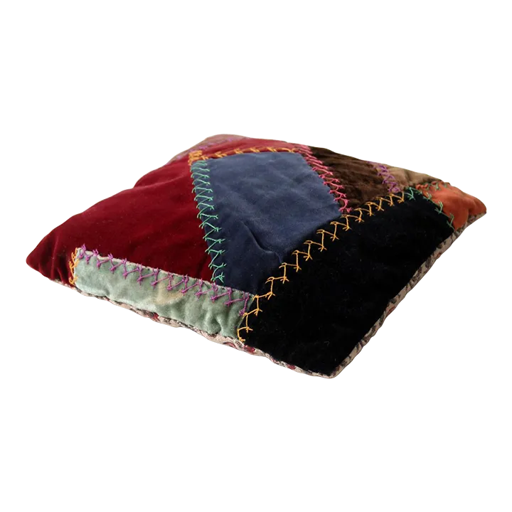 Antique Crazy Quilt Throw Pillow | Chairish