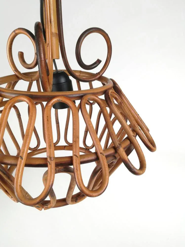 Bamboo Pendant Light, Italy, 1960s