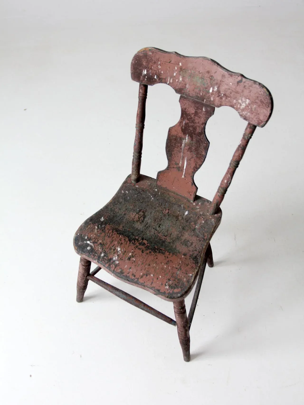 Antique Rustic Fiddleback Chair