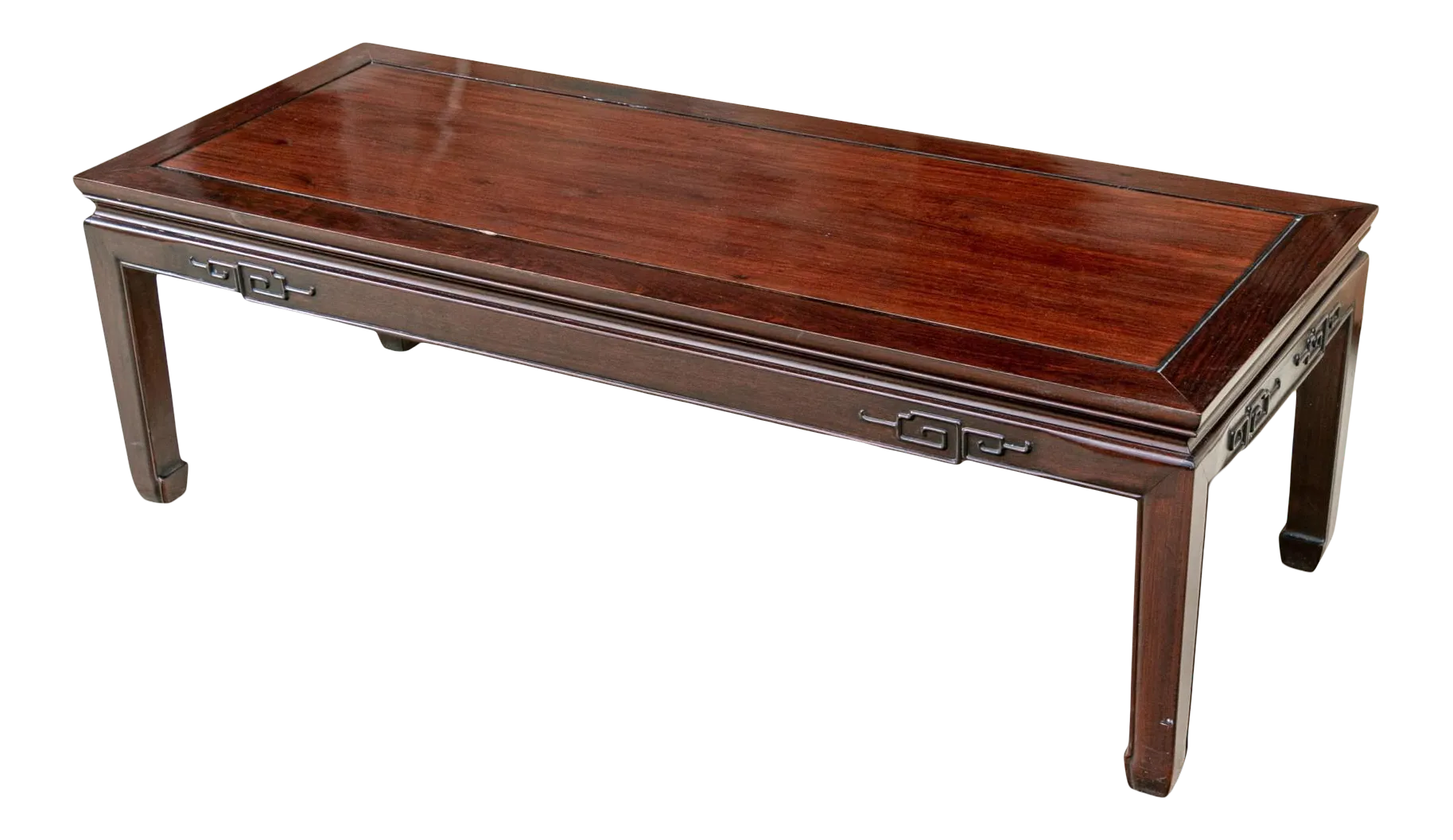 20th Century Ming Rectangular Elmwood Low Coffee Table Chairish