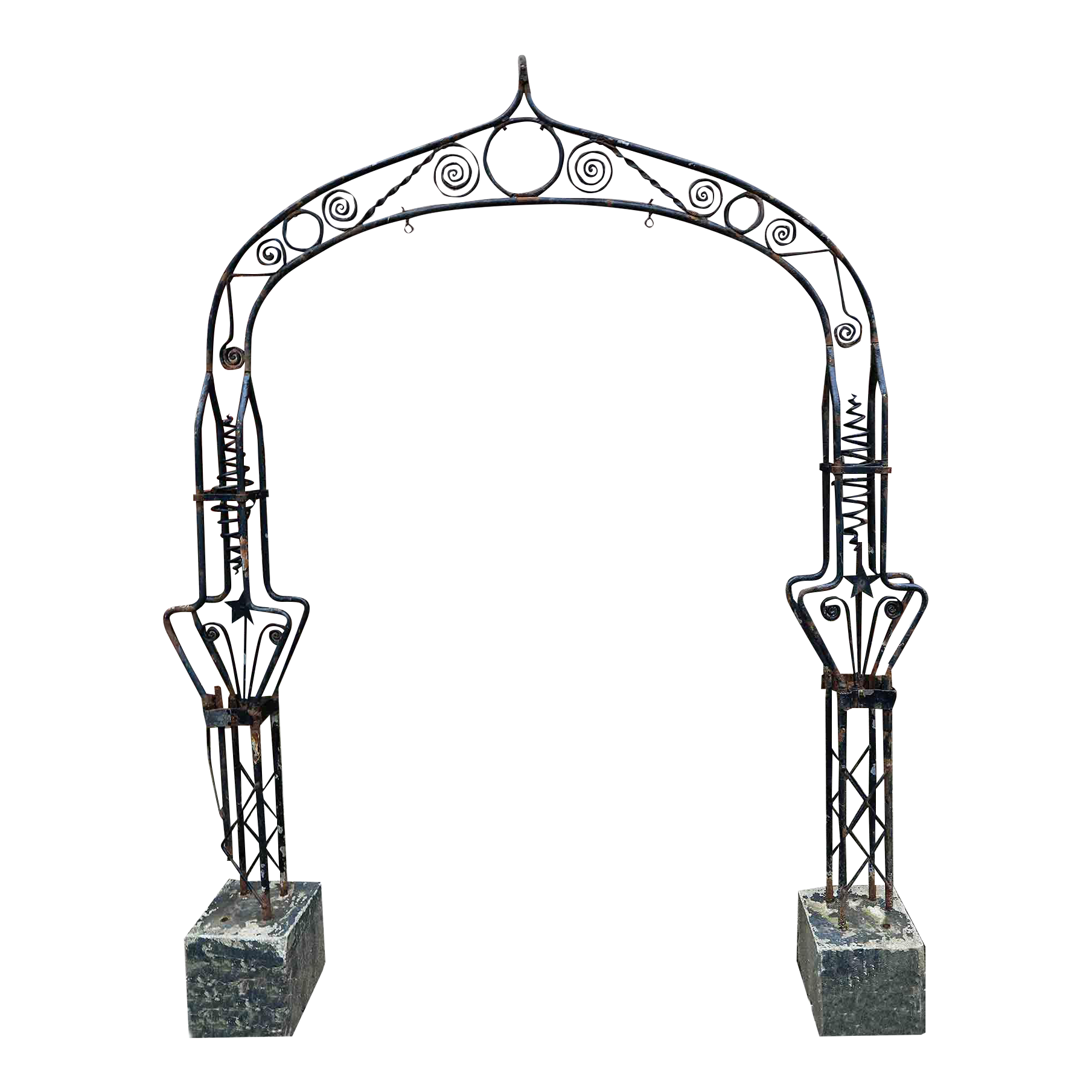early-20th-century-ornamental-arched-wrought-iron-garden-entryway
